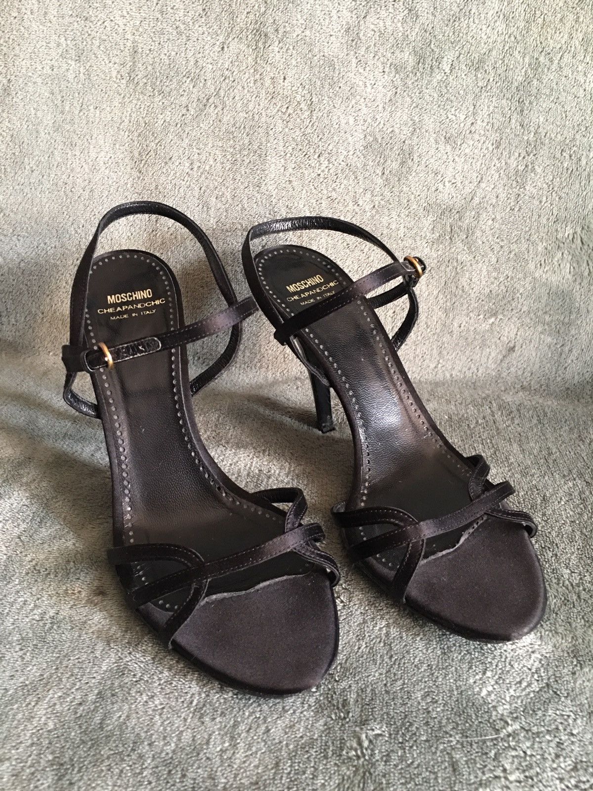 Moschino Moschino Cheap and Chic Black Leather Strappy Heels EU 39 Size US 9 / IT 39 - 2 Thumbnail