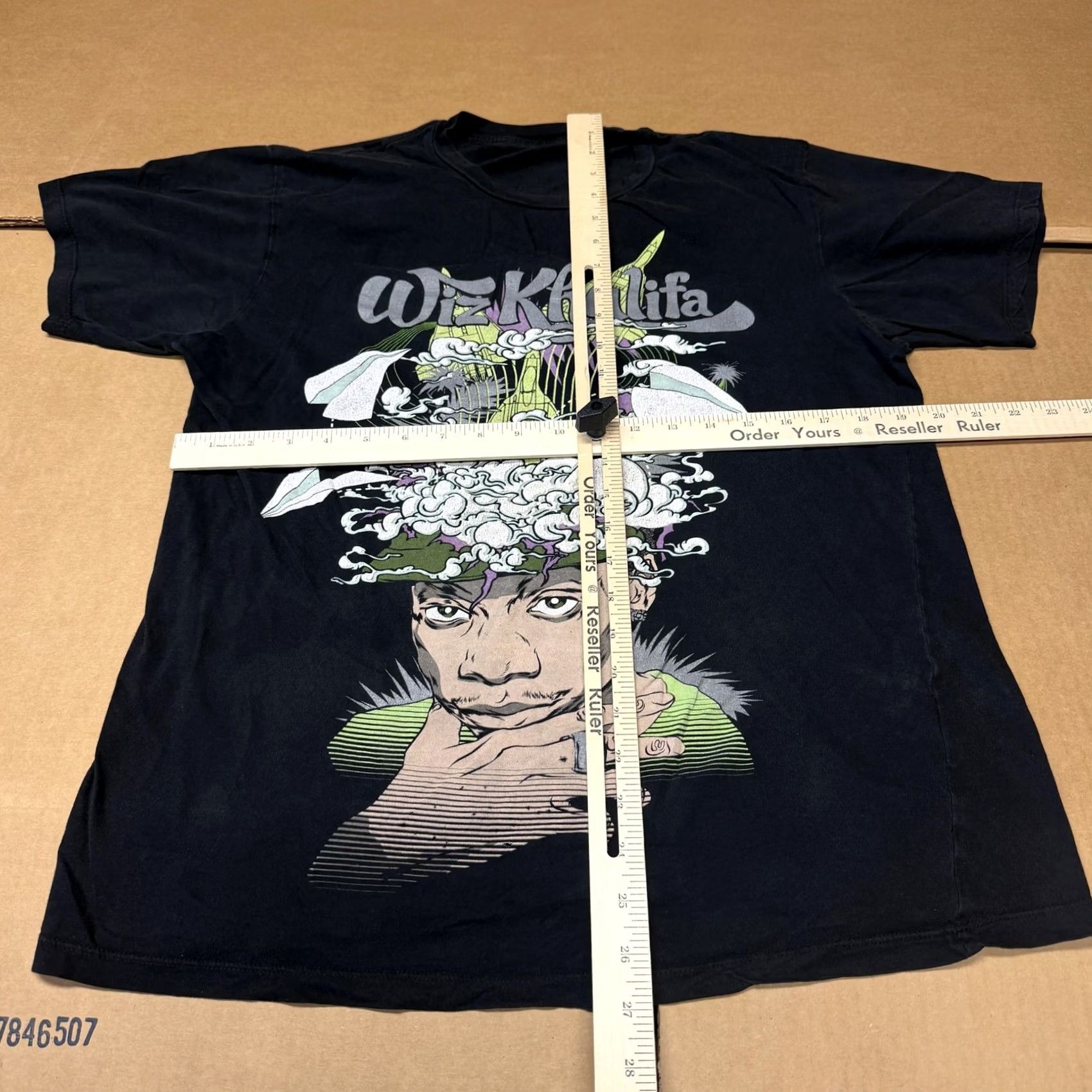 Vintage Wiz Khalifa Shirt Mens Medium Black Portrait Smoke Graphic Hip Hop Rap Music Tee Size US M / EU 48-50 / 2 - 6 Thumbnail