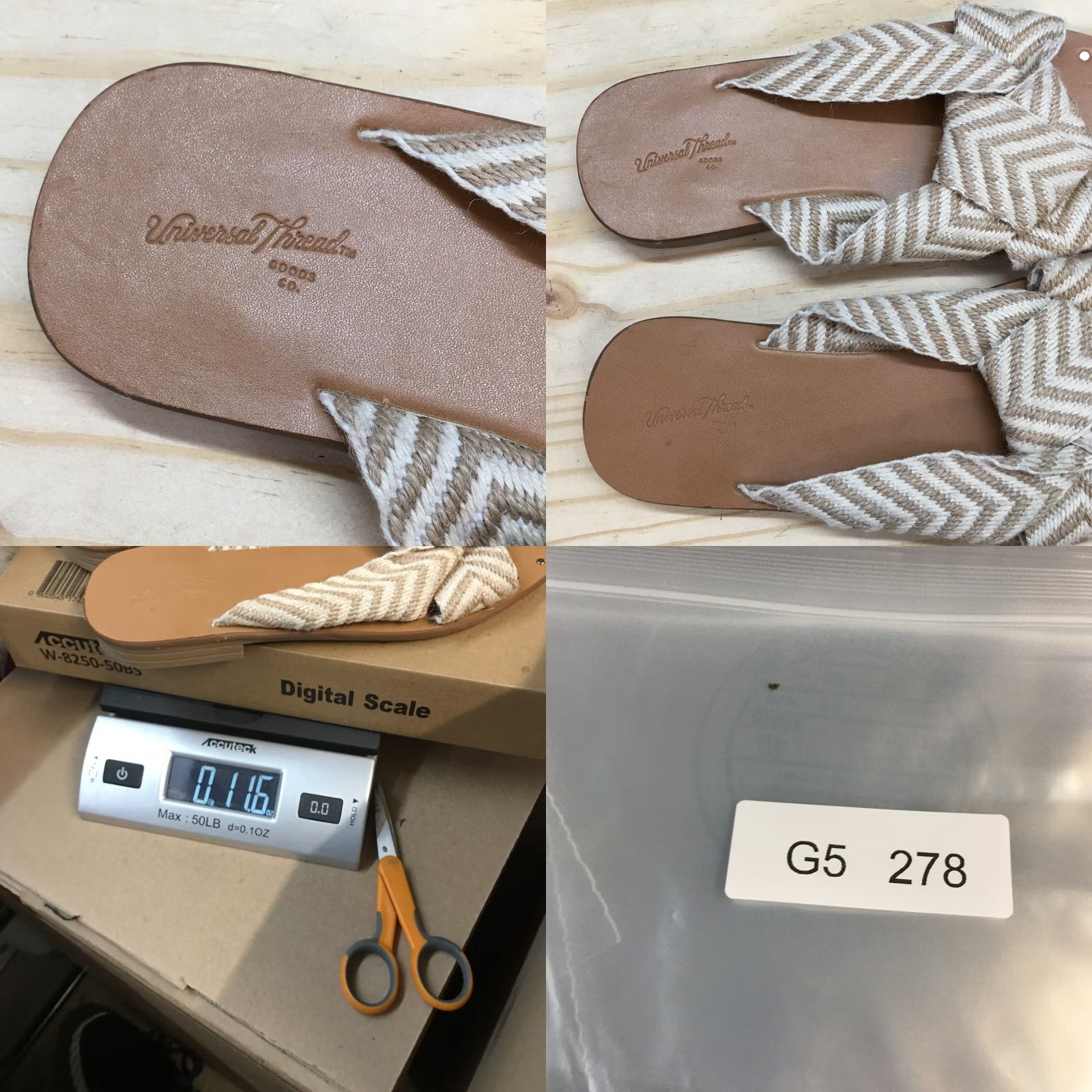 Vintage Universal Thread Sandals Womens 6 Louise Chevron Print Slip On Flats Slide Beige Size US 6 / IT 36 - 9 Thumbnail