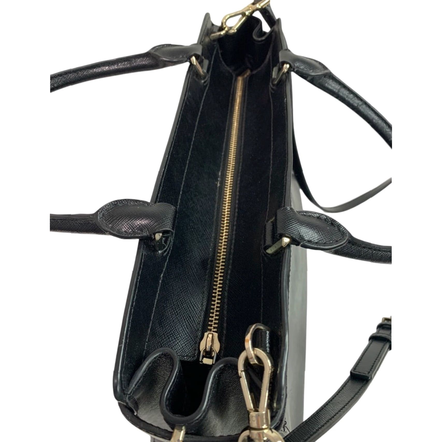 Vintage VINTAGE Kate Spade Staci Large Satchel Handbag Black Saffiano Leather WKRU6949 Satchel/Top Handle Bag Womens Leather Black WKRU6949 Size ONE SIZE - 7 Thumbnail