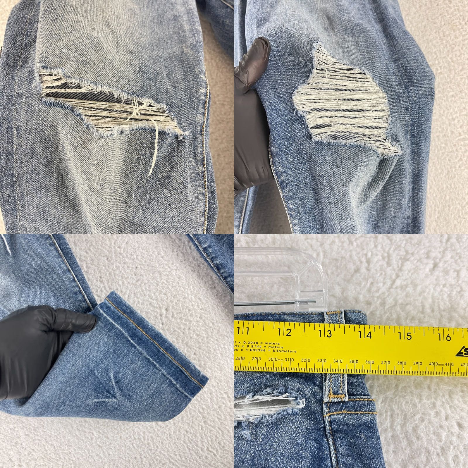 Vintage Pilcro Vintage Straight Jeans Womens Size 29 Blue Denim High-Rise Distressed Jeans Size 29" - 8 Thumbnail