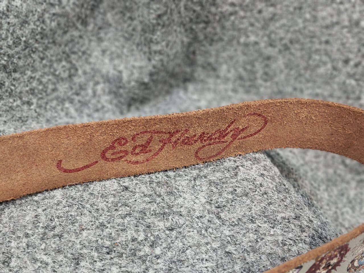 Ed Hardy Vintage Ed Hardy Multi Logo Brown Leather Belt Y2K Style Size ONE SIZE - 12 Thumbnail