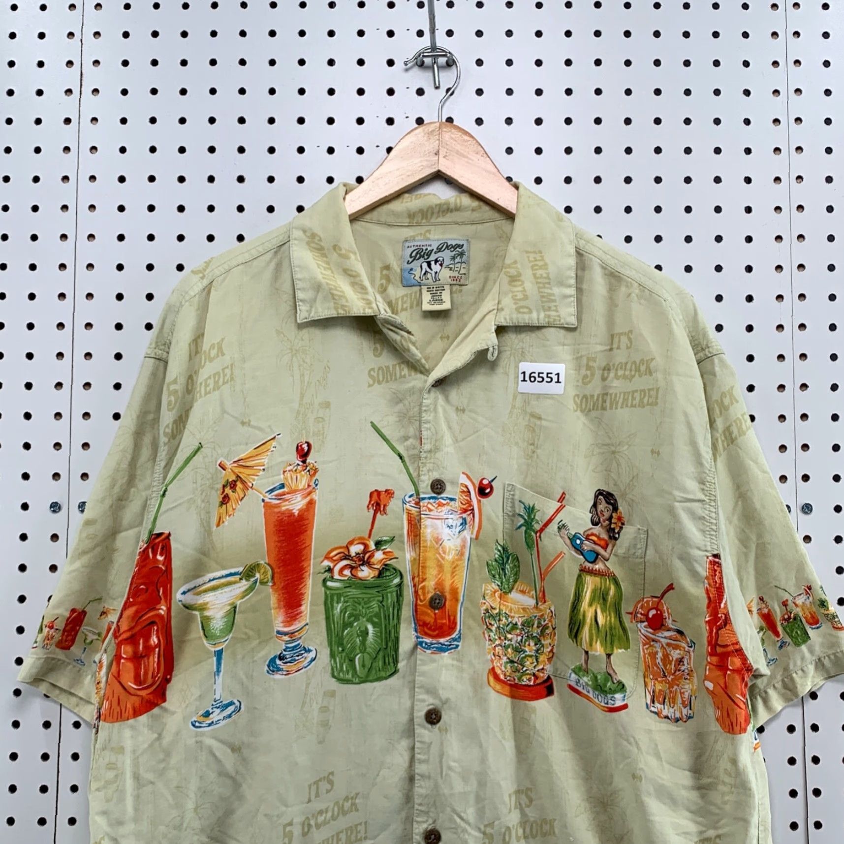 Big Dogs Big Dogs Hawaiian Shirt Men Large Yellow Rayon Button Short Sleeve Aloha Size US L / EU 52-54 / 3 - 6 Thumbnail