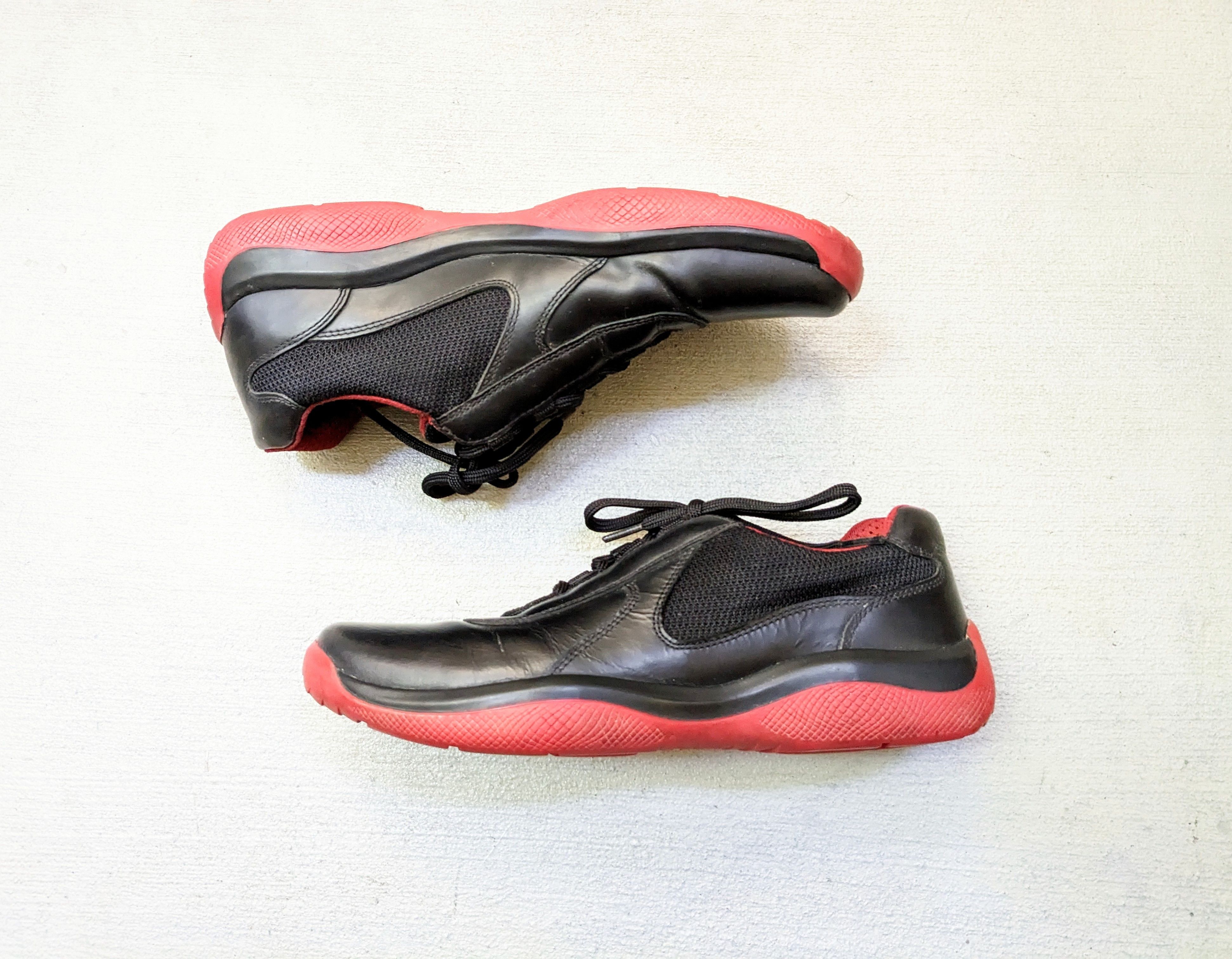 Prada Prada America's Cup Size 7 Black Red Leather 4E2905 Size US 7 / EU 40 - 2 Thumbnail