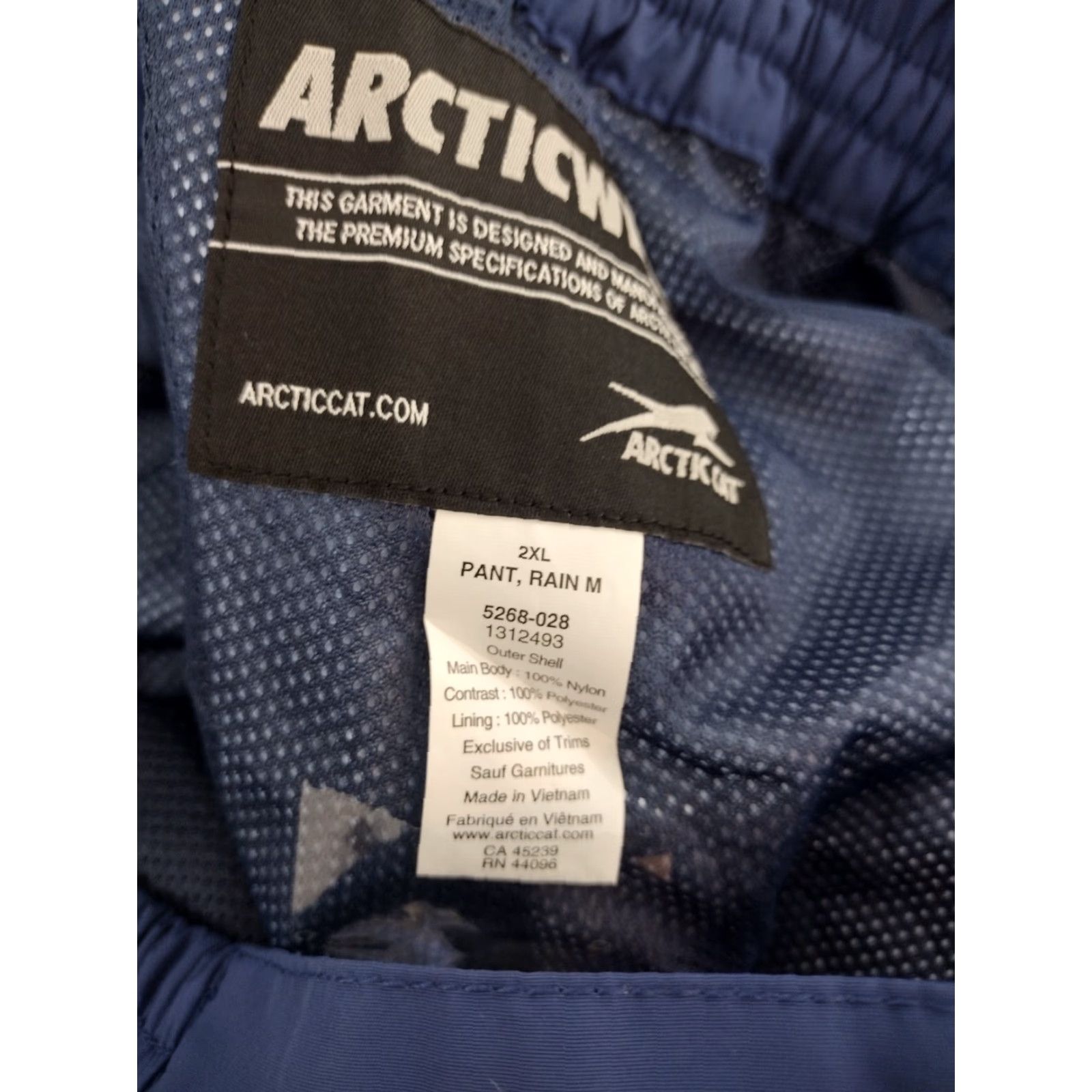 Vintage Arcticwear Men’s Rain Waterproof Pants 2XL Waist 38-45 Blue Arctic Cat Regular Size US 39 - 5 Thumbnail