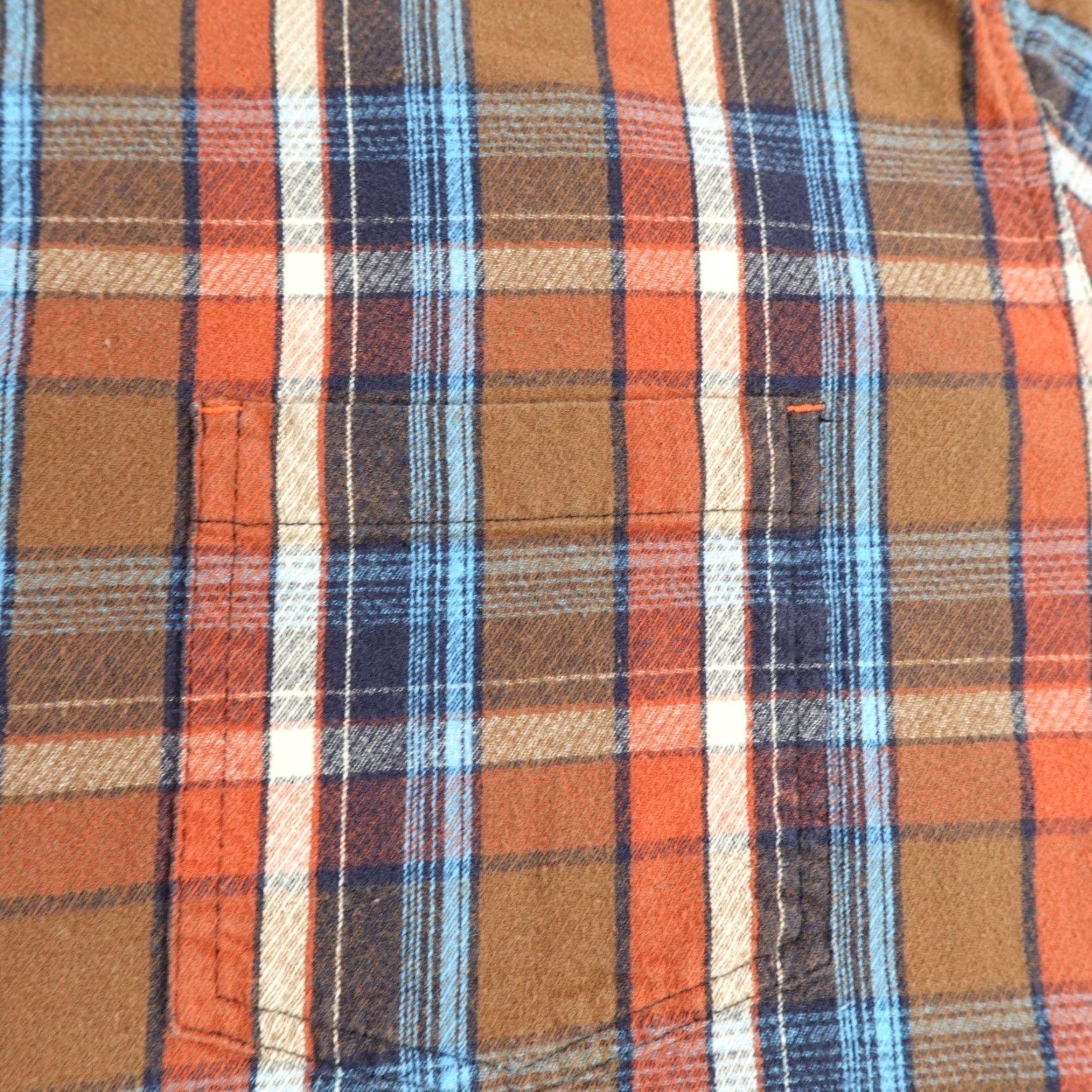 Carbon2Cobalt VINTAGE Carbon 2 Cobalt Shirt Men's Large Plaid Flannel Button-Up Workwear Brown Orange Blue Cotton 90s Mens Large Shirt Size US L / EU 52-54 / 3 - 3 Thumbnail