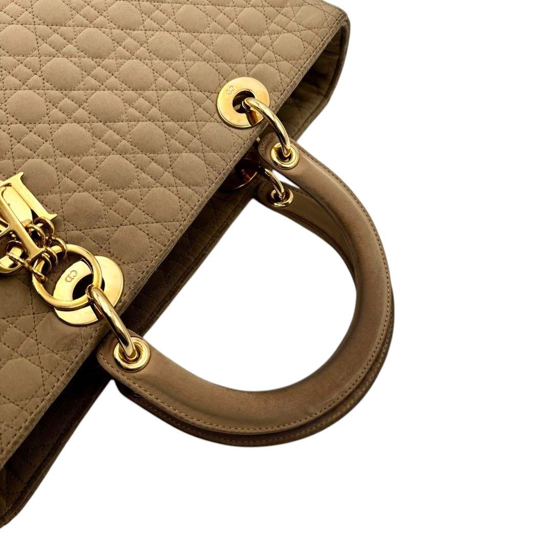 Dior Dior - Lady Dior Handbag Beige Quilted Gold Charm Vintage Size ONE SIZE - 6 Thumbnail