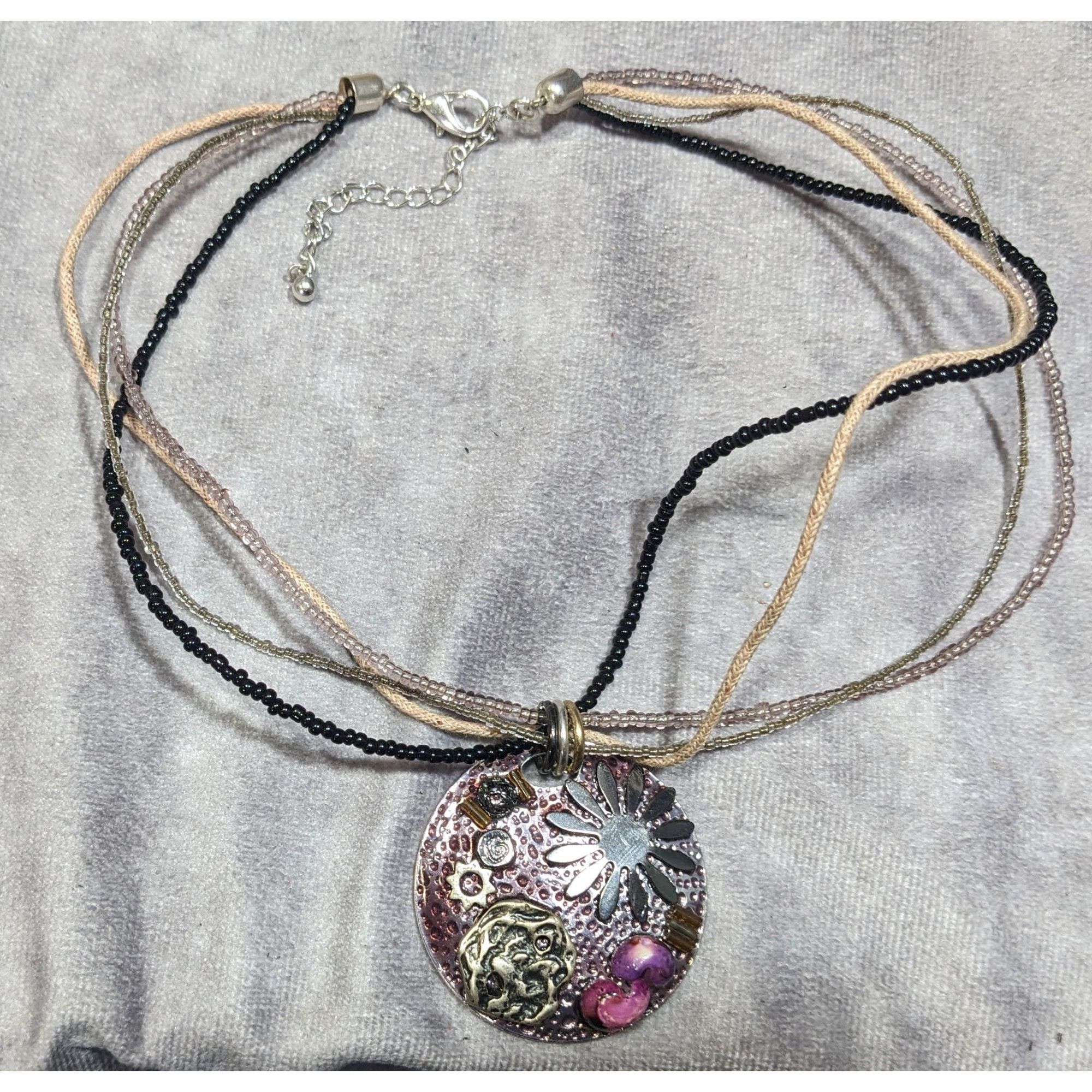 Other "Sea Resin" Artisan Crafted Purple And Silver Tone Pendant N Size ONE SIZE - 6 Thumbnail