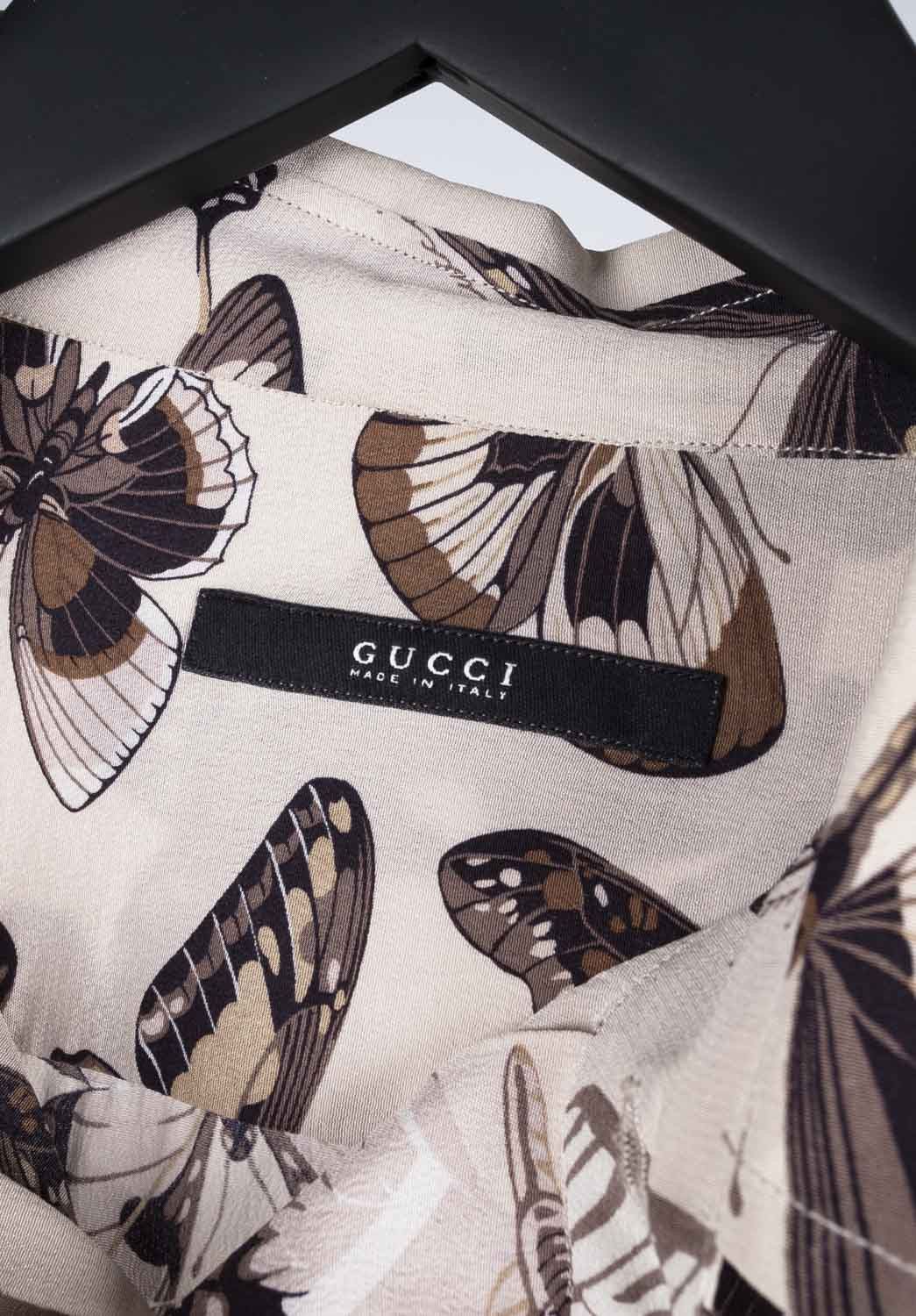 Gucci Vintage Gucci Men Silk Shirt Butterfly Size 41/M Size US M / EU 48-50 / 2 - 7 Thumbnail