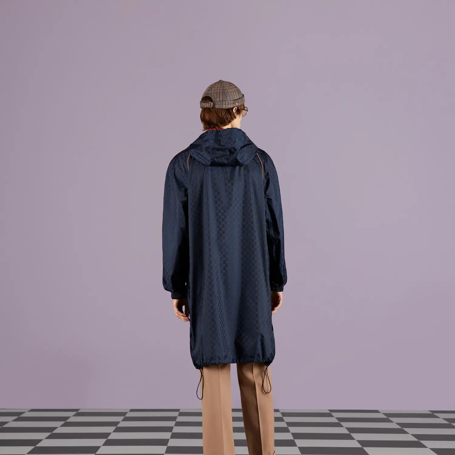 Gucci o1mt1gz0725 Technical GG Hooded Long Jacket in Blue Size US M / EU 48-50 / 2 - 5 Thumbnail