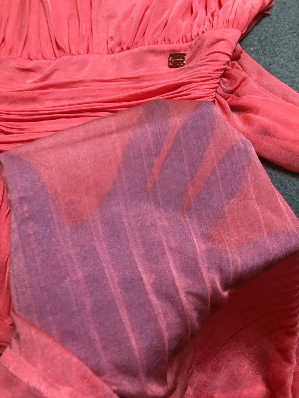 Roberto Cavalli Roberto Cavalli chiffon Dress Coral Pink Belted Collar Size M / US 6-8 / IT 42-44 - 4 Thumbnail