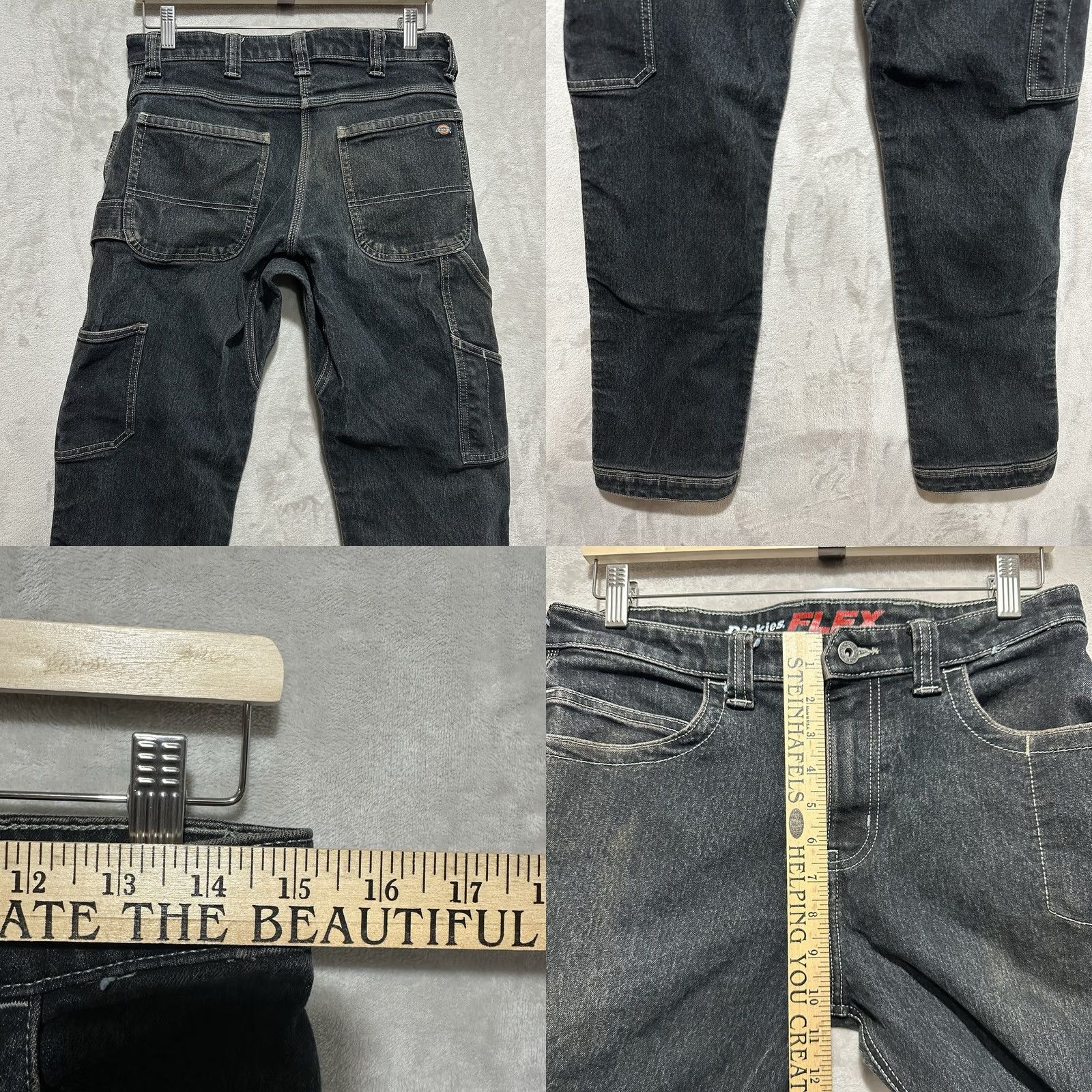 Dickies Dickies 874 Jeans Men 30 Black Double Knee Pockets Denim Relaxed Straight 5-Pocket Stretch Size US 30 / EU 46 - 8 Thumbnail
