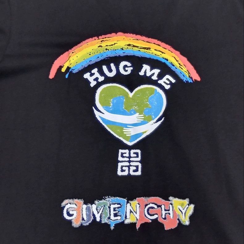 Givenchy Givenchy Rainbow Logo Printed Short Sleeve T-Shirt Black Size US M / EU 48-50 / 2 - 6 Thumbnail