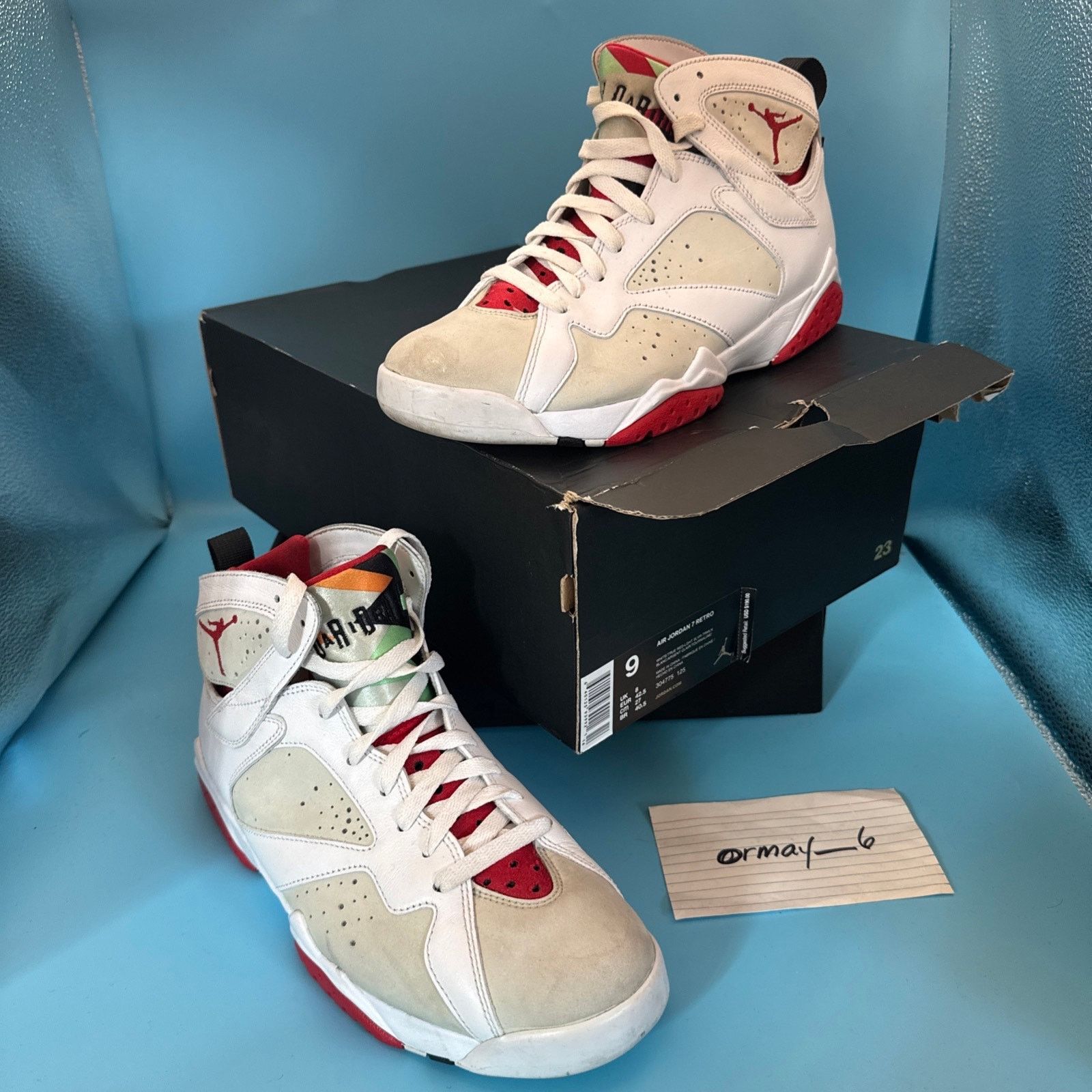 Jordan Brand Air Jordan 7 Retro 2015 Hare m9 w10.5 Size US 9 / EU 42 - 1 Thumbnail