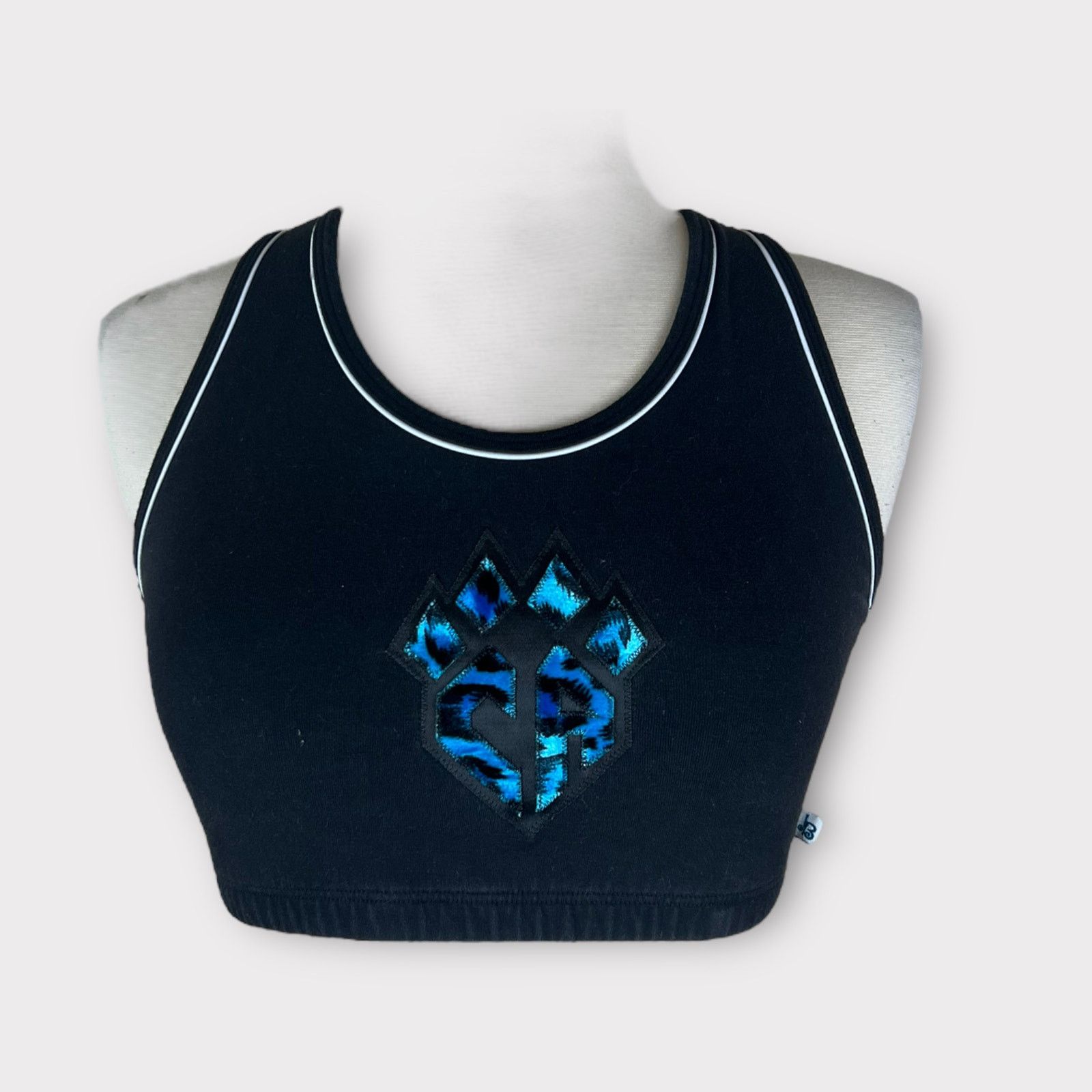 Vintage Cheer Athletics | Claw Sport Bra Velvet Blue Cheetah Print Size ONE SIZE - 2 Thumbnail