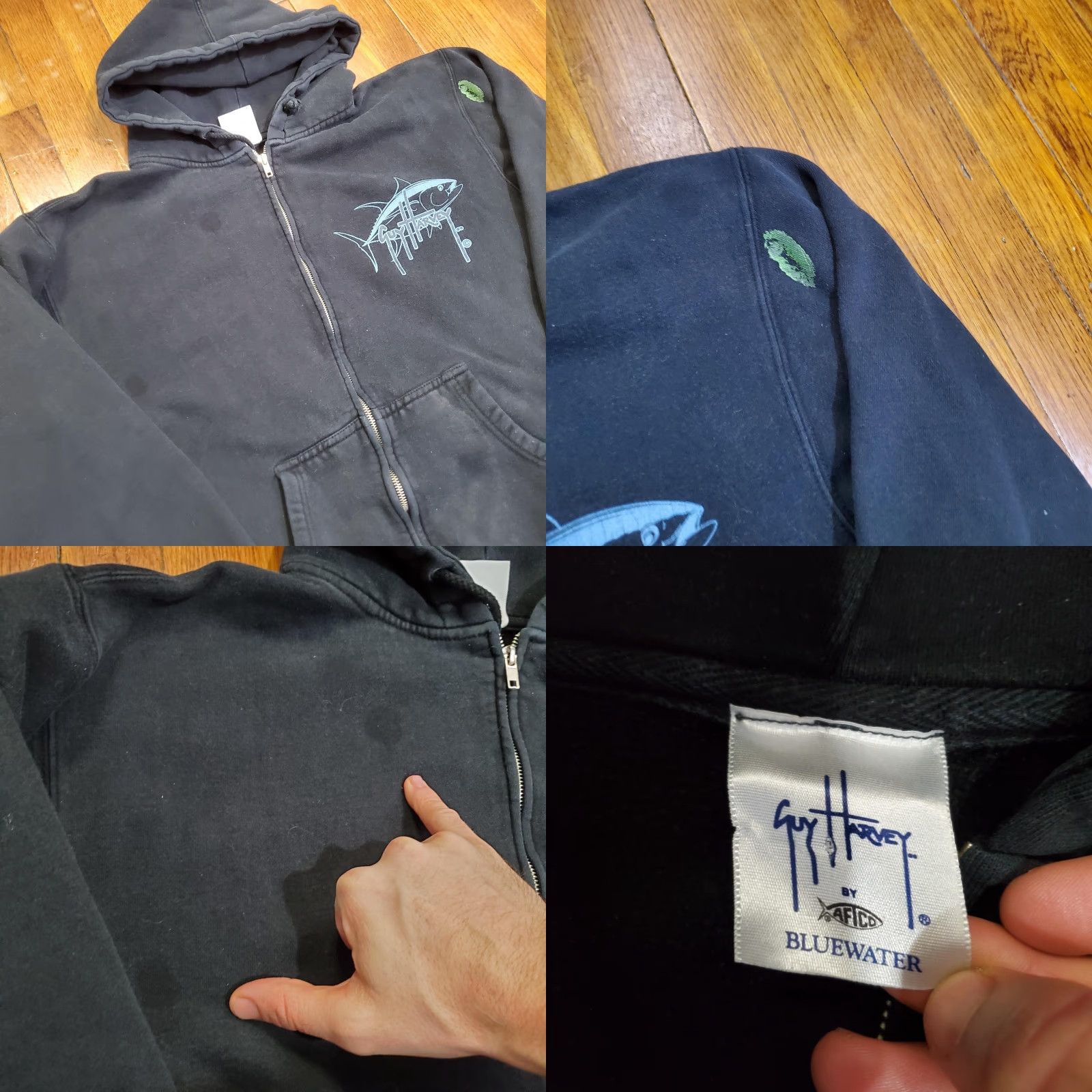Guy Harvey Guy Harvey Hoodie Mens Medium Black Full Zip Back Graphic Tuna Fish Size US M / EU 48-50 / 2 - 8 Thumbnail