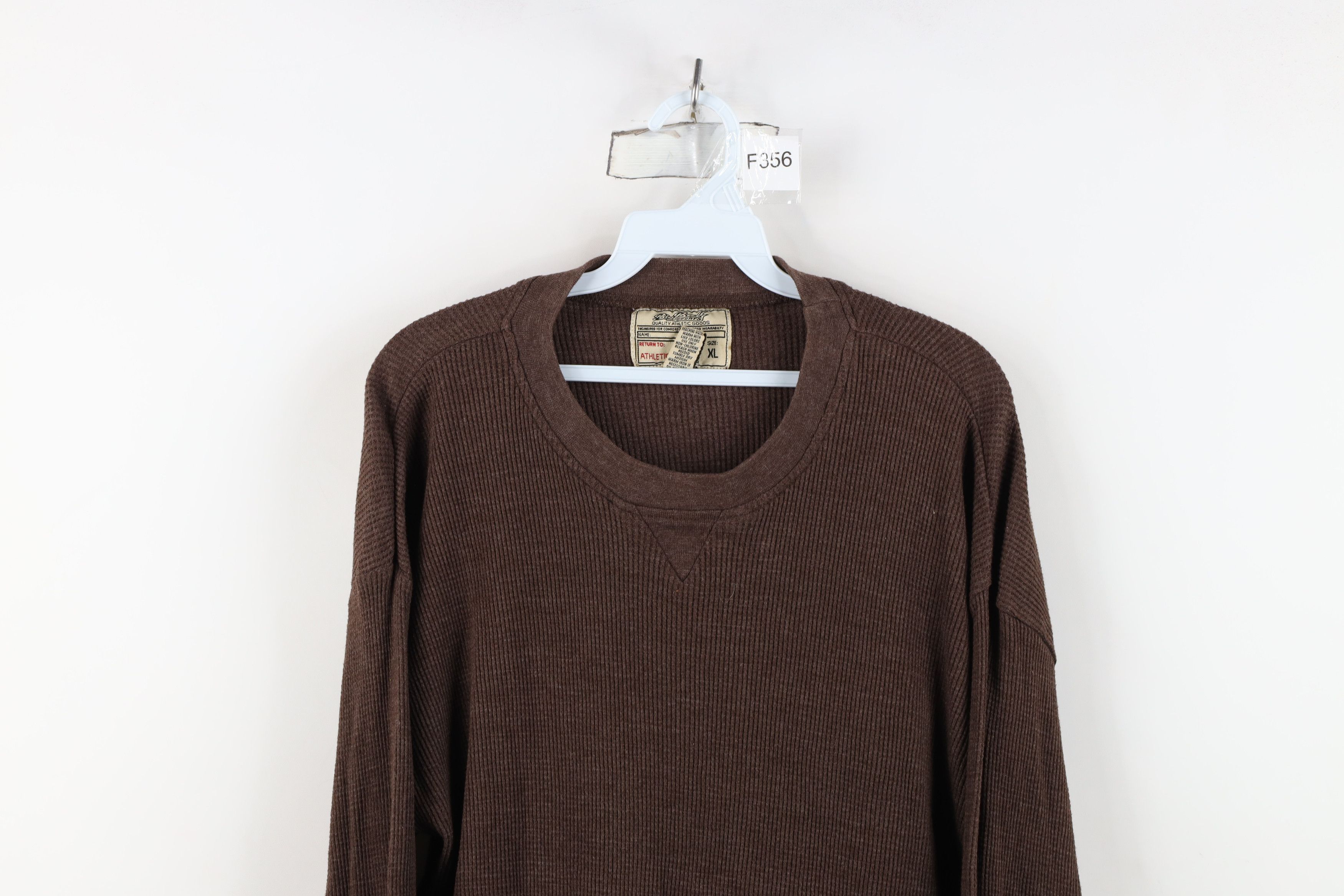 Vintage Vintage 90s Y2K Streetwear Thermal Waffle Knit T-Shirt Brown Size US XL / EU 56 / 4 - 2 Thumbnail