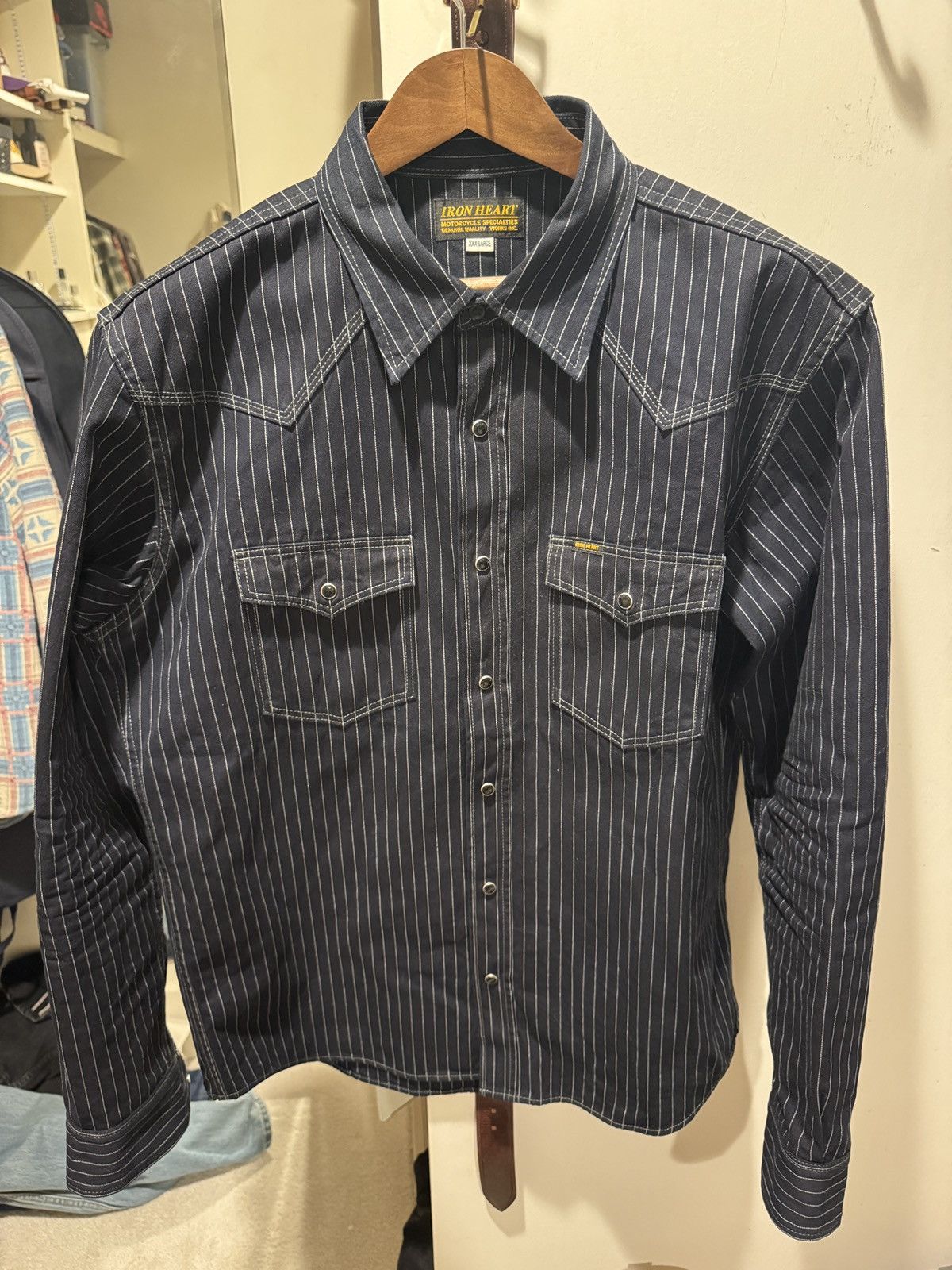 Iron Heart Indigo herringbone striped western 8.5oz Size US XXL / EU 58 / 5 - 9 Thumbnail