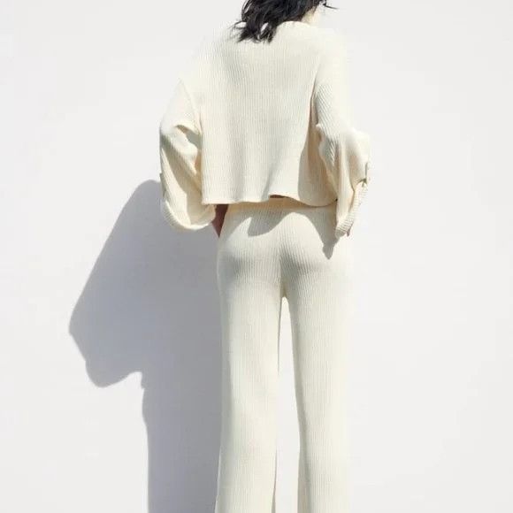Zara Zara Ivory Ribbed Knit Set Size 27" / US 4 / IT 40 - 2 Thumbnail