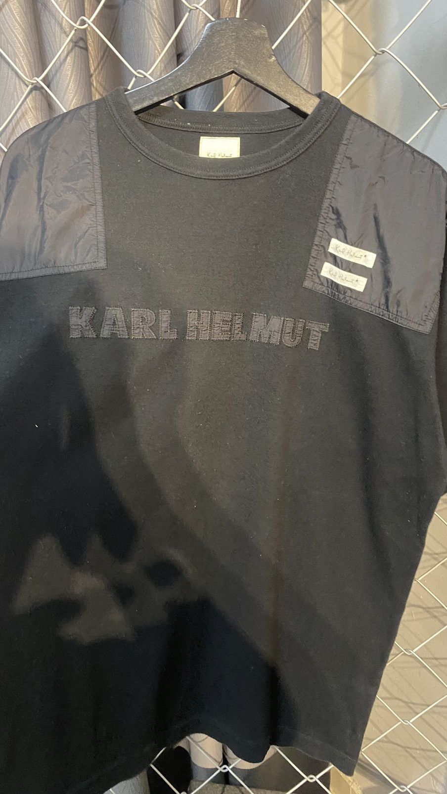 Helmut Lang × Japanese Brand × Karl Helmut SUPER BLACK VINTAGE KARL HELMUT TSHIRT EMBROIDERY LARGE Size US L / EU 52-54 / 3 - 3 Thumbnail