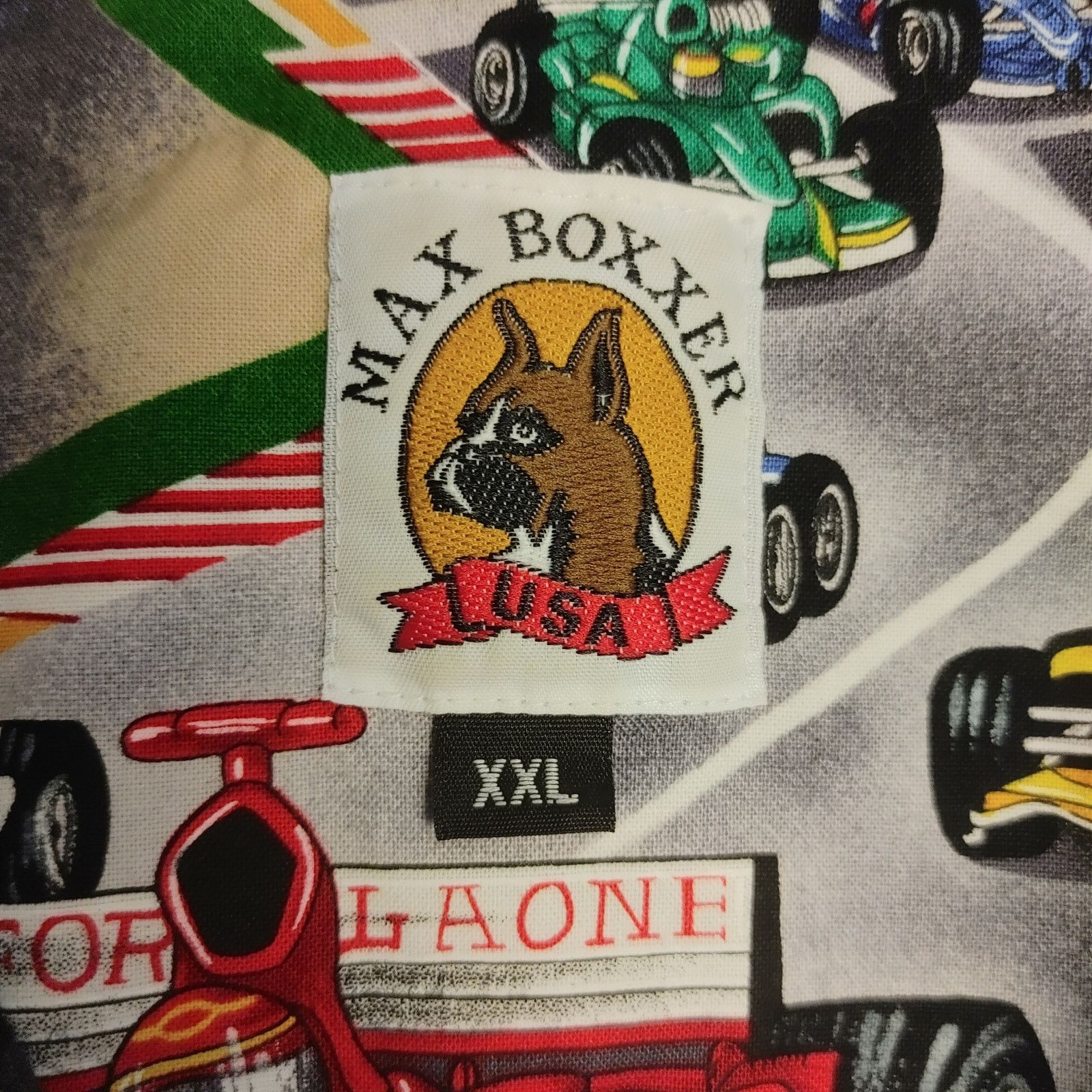 Other Max Boxxer Men's XXL Gray Race-Car Theme Hawaiian Shirt Size US XXL / EU 58 / 5 - 3 Thumbnail
