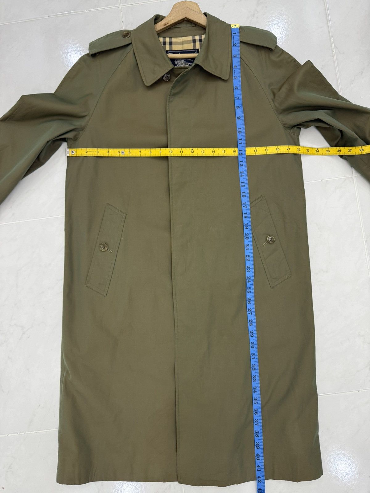 Burberry Prorsum BURBERRYS PRORSUM Trench Coat Nova Checkered Metallic Green Size US M / EU 48-50 / 2 - 17 Thumbnail