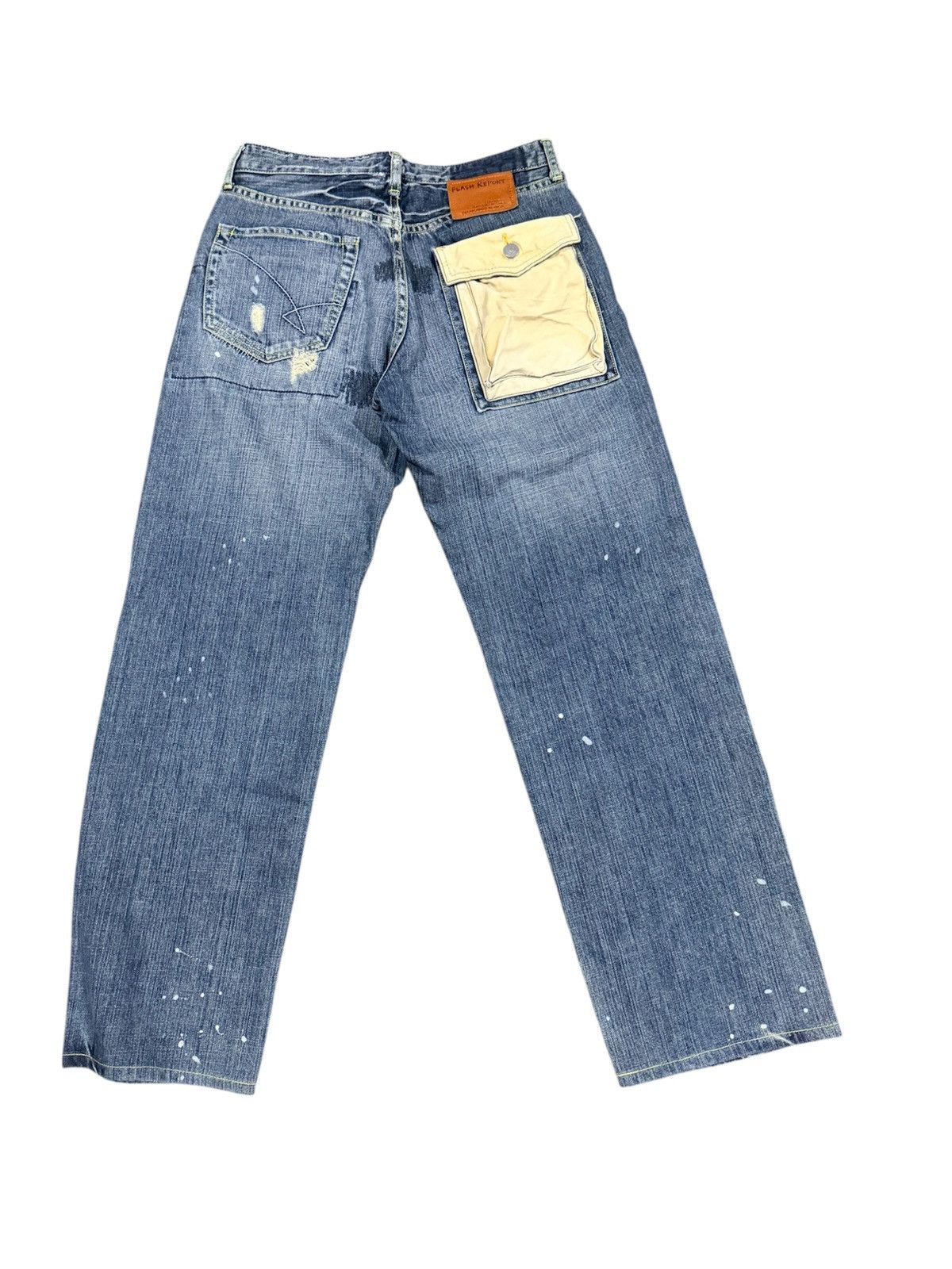 Tornado Mart Flash Report Vintage Fatigue Paint Splash Distressed Denim Size US 32 / EU 48 - 1 Thumbnail
