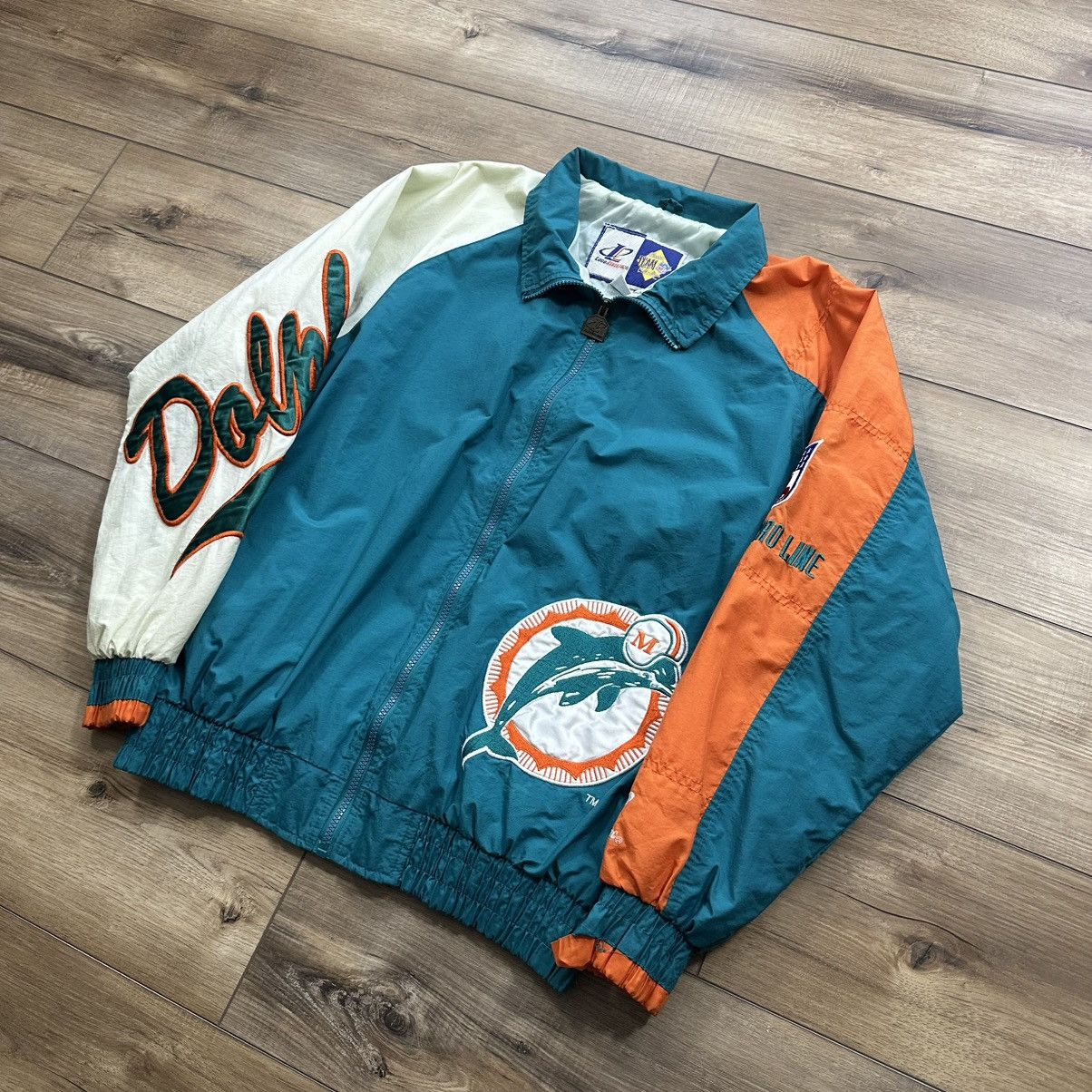 Logo Athletic Vintage 90s Logo Athletic Miami Dolphins Windbreaker Jacket Size US L / EU 52-54 / 3 - 3 Thumbnail