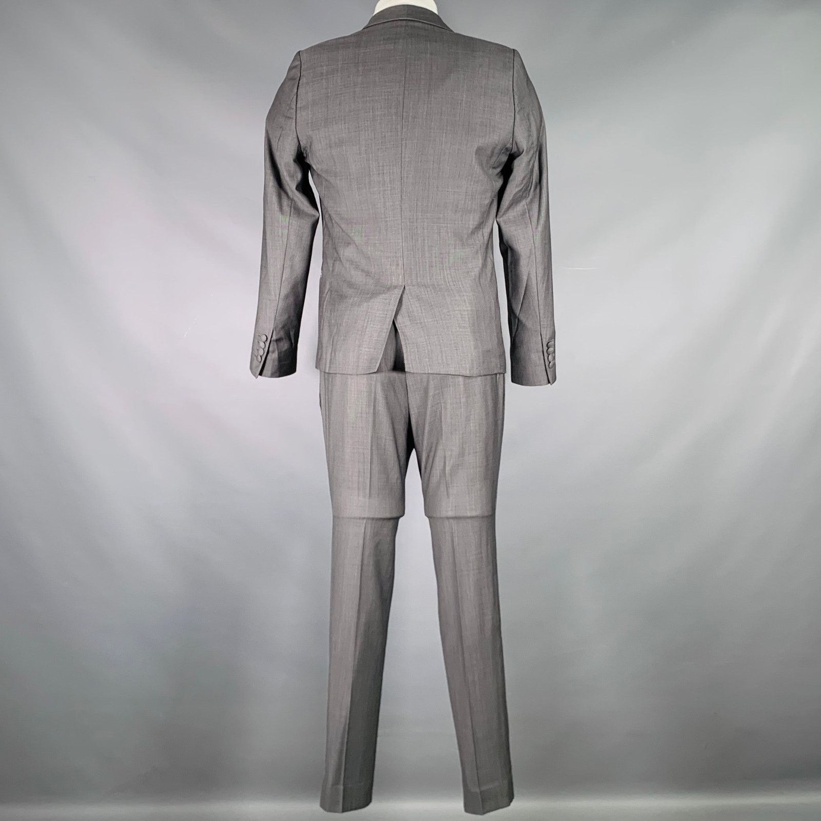 The Kooples THE KOOPLES Size 38 Grey Wool Notch Lapel Suit Size 38R - 3 Thumbnail