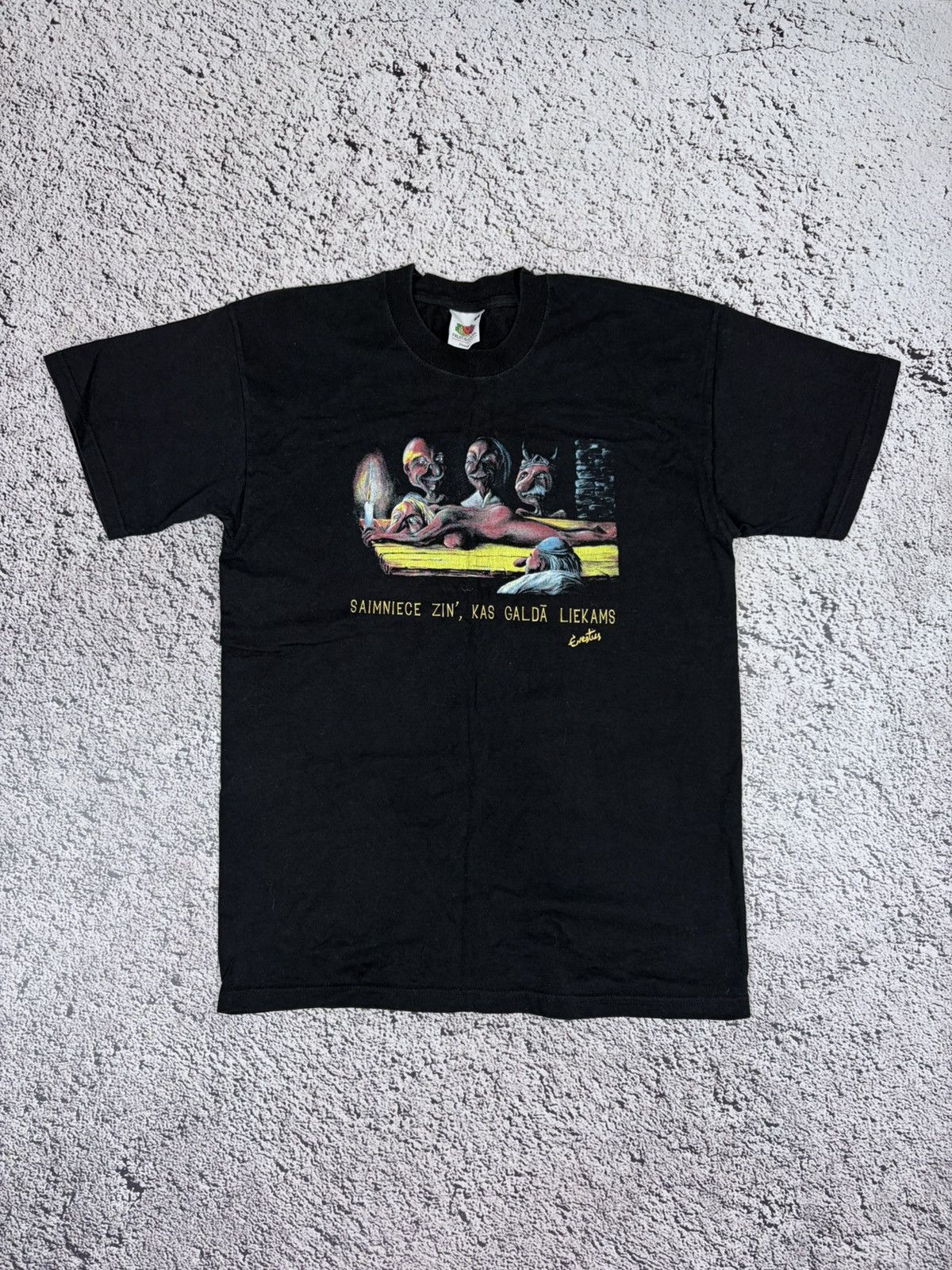 Band Tees Vintage 90s Humor Punk Adult Art Graphic Tee Saimniece Zin L Size US L / EU 52-54 / 3 - 1 Thumbnail