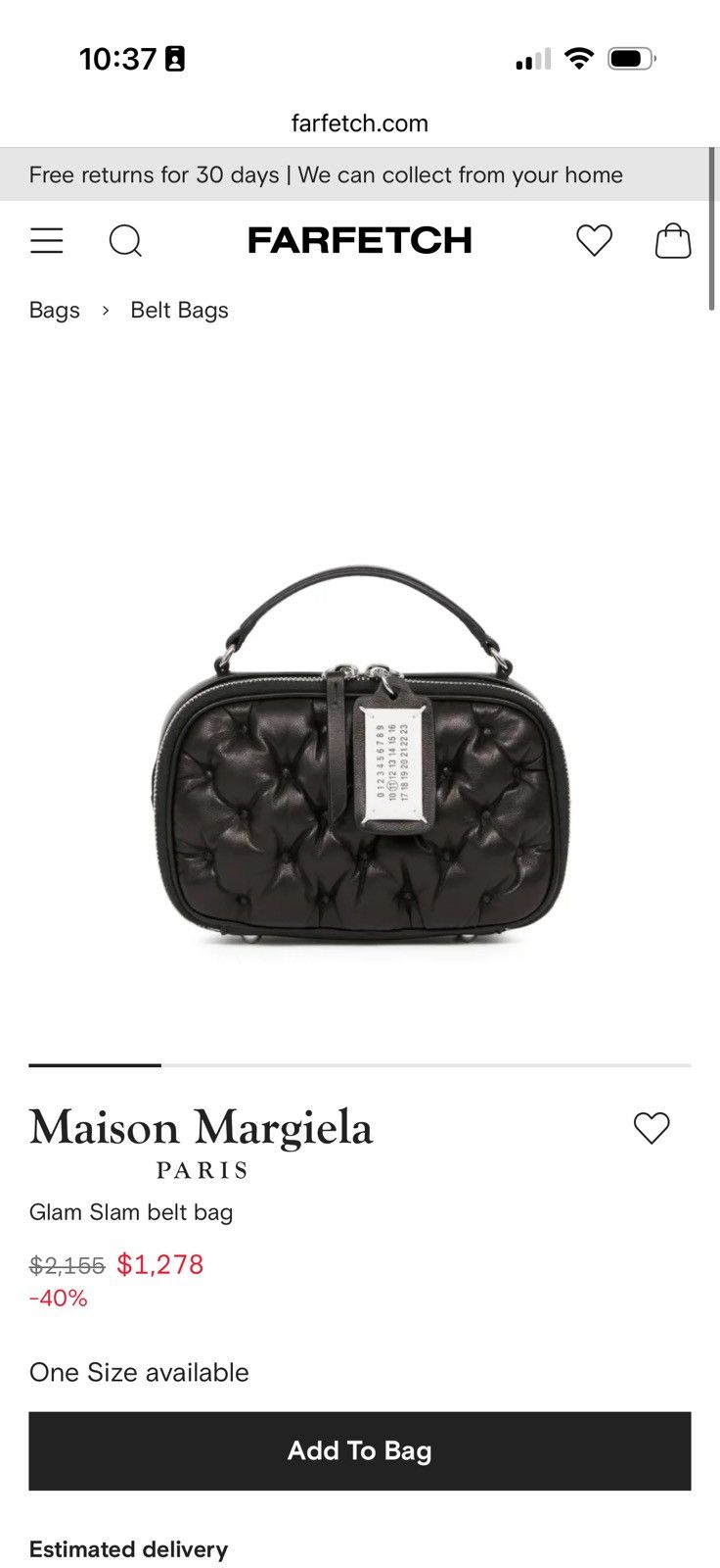 Maison Margiela Maison Margiela Glam Slam Black Belt Bag Size ONE SIZE - 9 Thumbnail