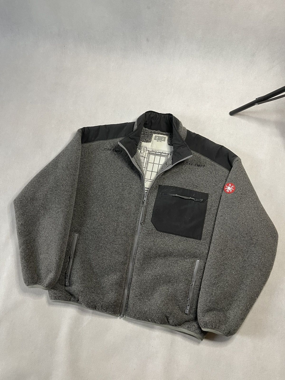 Cav Empt ‼️ SS21 Cav Empt C.E. Grey Furry Back Fleece Zip Up Jacket ‼️ Size US L / EU 52-54 / 3 - 1 Thumbnail