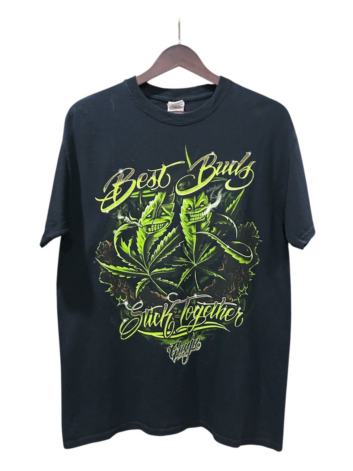 Vintage y2k Best Buds Stick Together Ganja Weed Tee Size US M / EU 48-50 / 2 - 1 Thumbnail