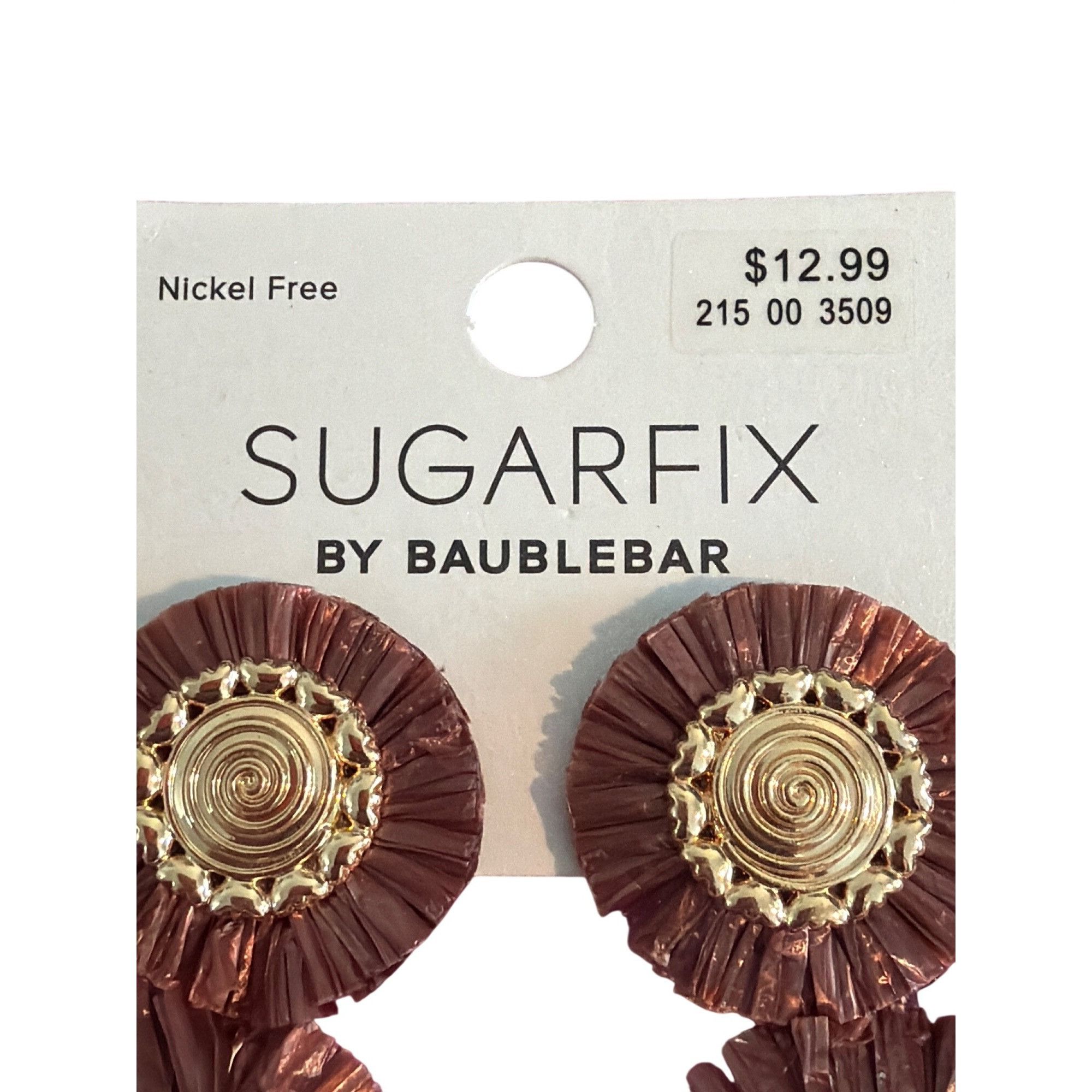 Other Sugarfix Baublebar Gold Tone Copper Raffia Statement Earring Size ONE SIZE - 3 Thumbnail