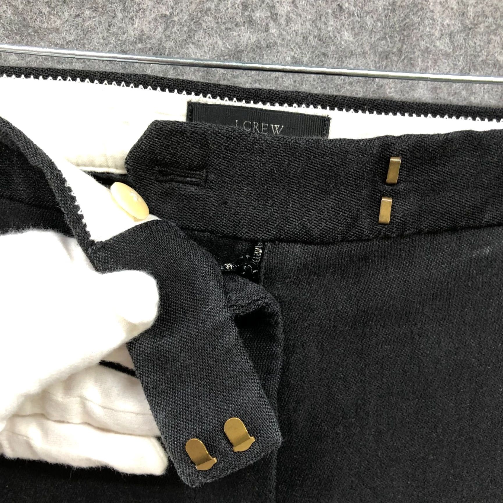 J.Crew J. Crew Ryder Dress Pants Womens 10 Skinny Ankle Black Stretch Cotton Blend Size 32" / US 10 / IT 46 - 6 Thumbnail