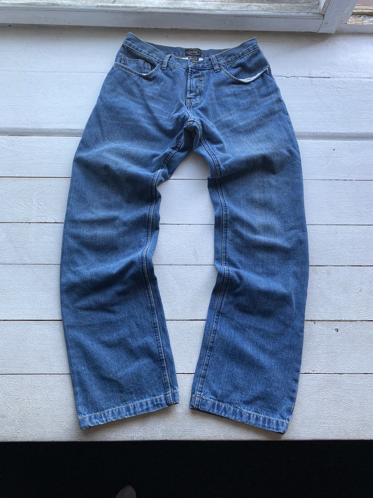 Other 🔥Spirit Motors Racing Cars Bikers Vntg Blue Denim Jeans Size US 32 / EU 48 - 2 Thumbnail