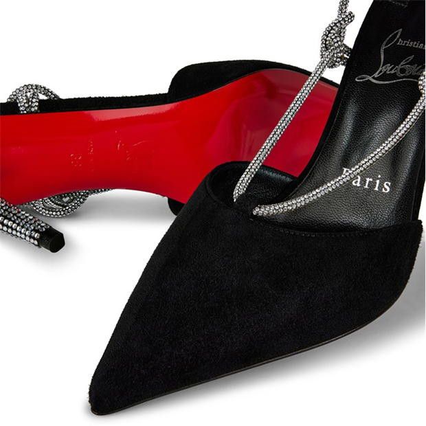 Christian Louboutin Astrid Lace Strassita 85mm Suede Pumps Size US 7 / IT 37 - 6 Thumbnail
