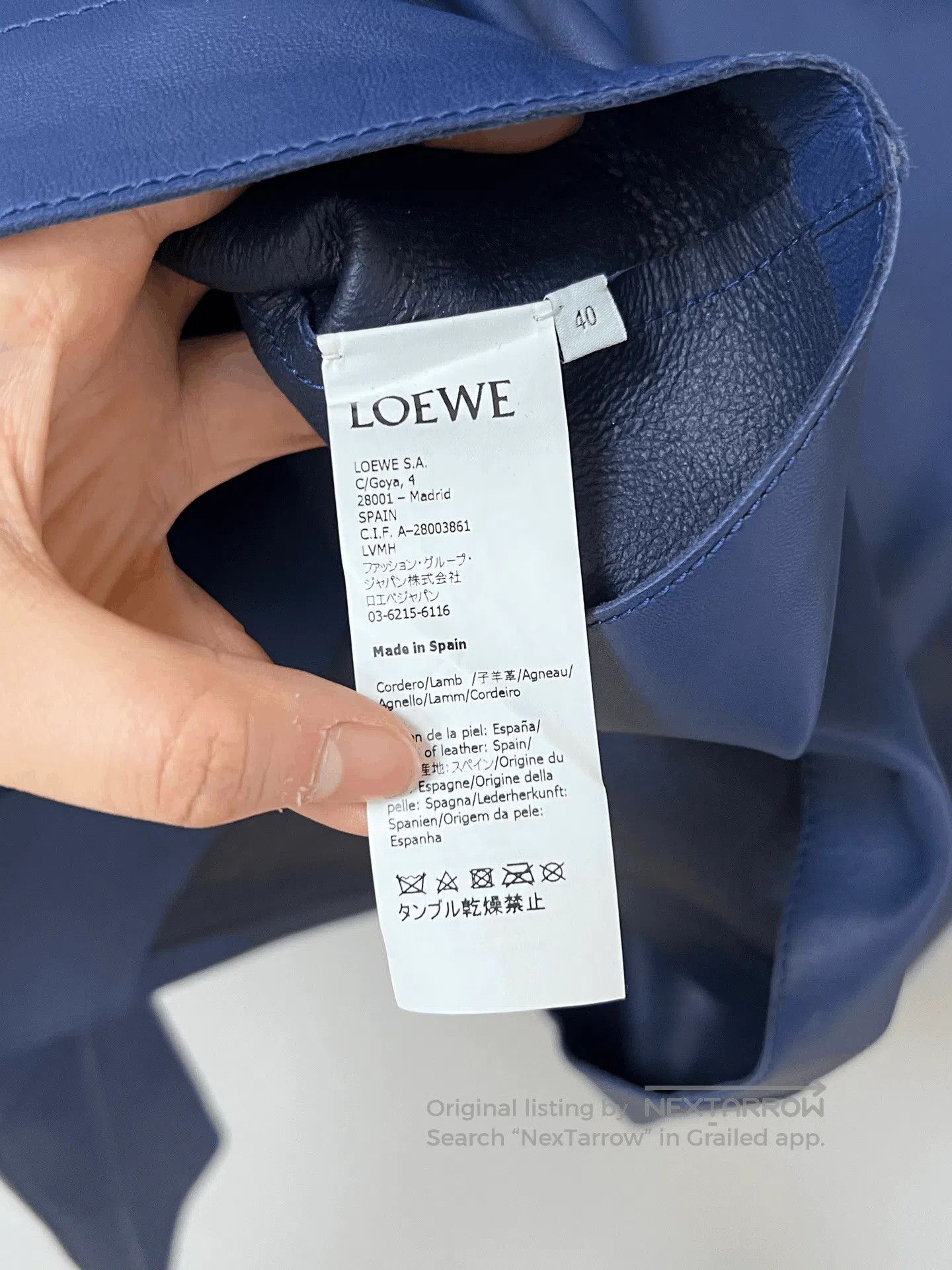 Loewe Loewe Blue Lambskin Jacket. Size US XXS / EU 40 - 4 Thumbnail
