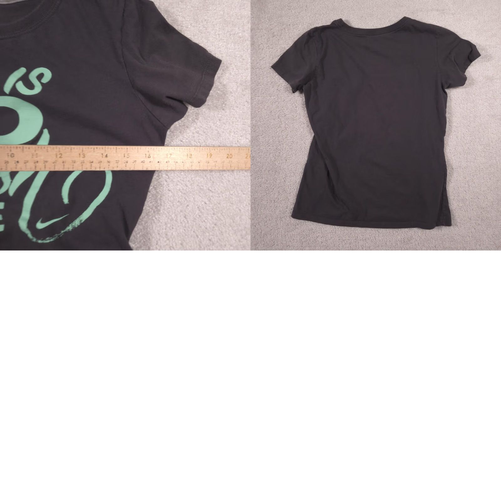 Nike Nike Shirt Womens M Black There Is No Finish Line Crew Neck Graphic Tee Top Size M / US 6-8 / IT 42-44 - 8 Thumbnail