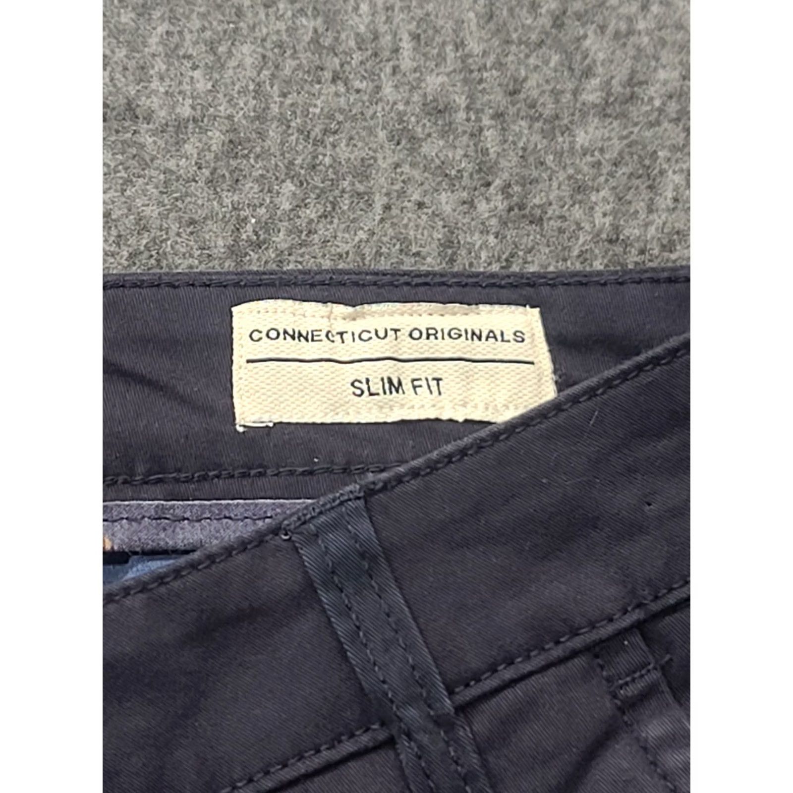 Vintage Tailor Vintage Pants Mens 31x34 Slim Fit Straight Leg Blue Cotton Spandex Chino Size US 31 - 3 Thumbnail