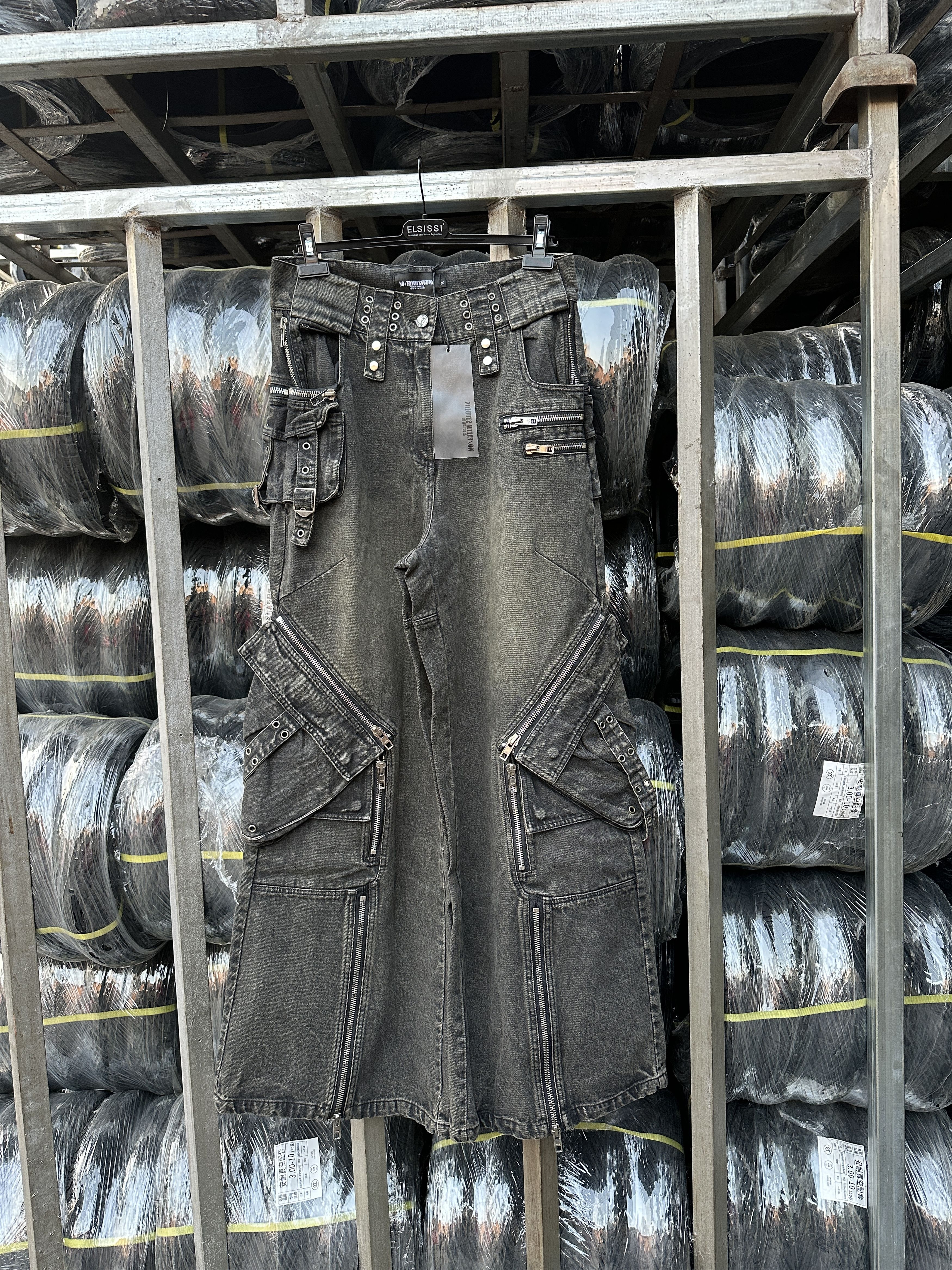 No Faith Studios green wash cargo pants | Grailed
