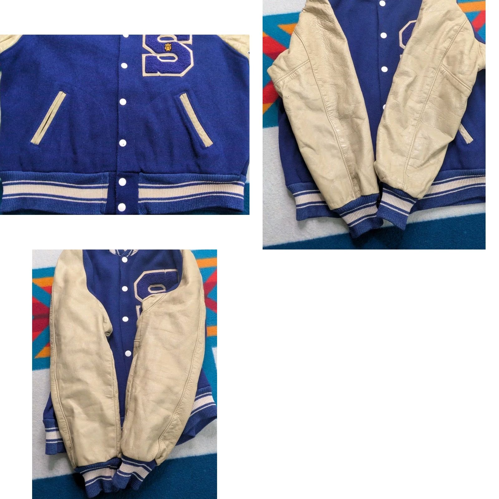 Vintage VINTAGE Knickerbocker Wool Leather Varsity Letterman Jacket USA Flynntan Medium Blue Mens Size US M / EU 48-50 / 2 - 8 Thumbnail