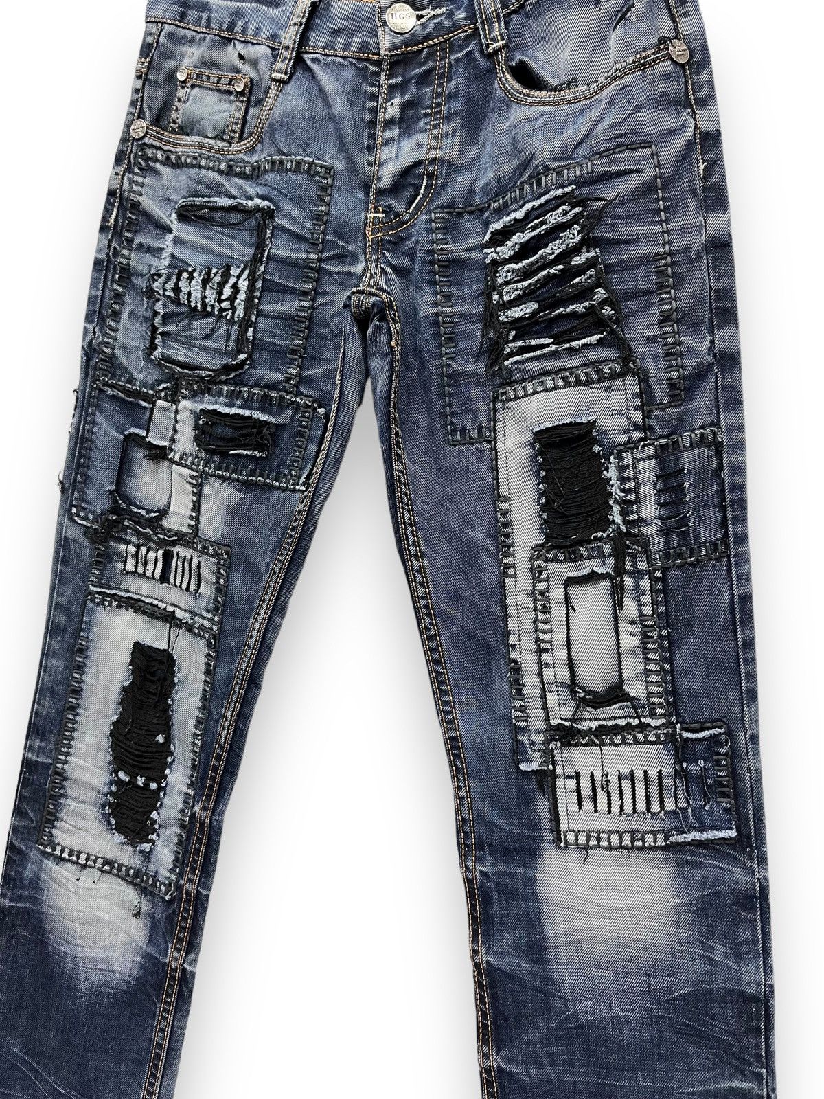 Other 🔥HIGHNESS Handmade Punk Grunge Boro Patchwork SlimFit Denim Size US 28 / EU 44 - 8 Thumbnail
