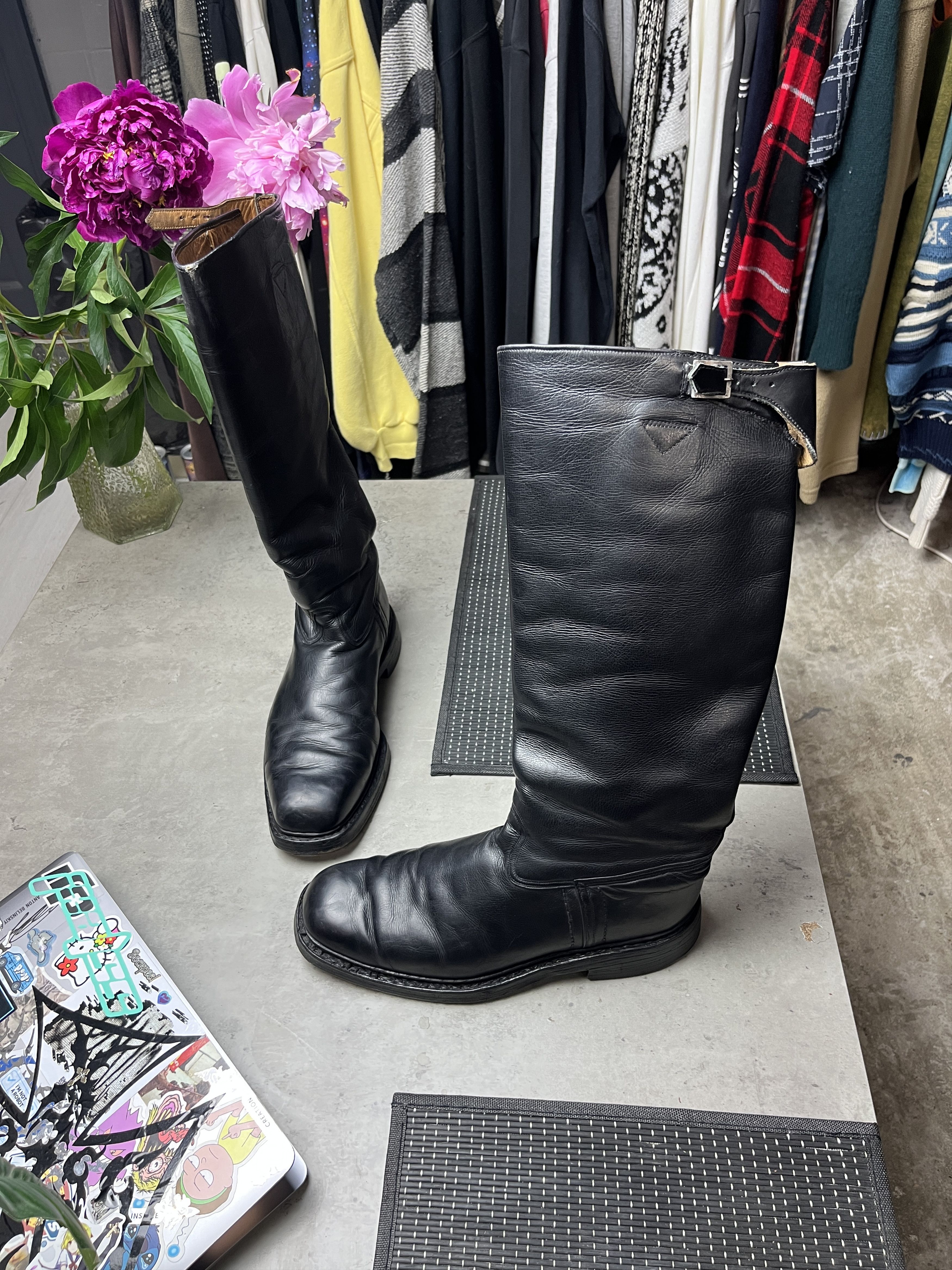 Other 1970s VINTAGE SOVIET ERA MILITARY LEATHER BOOTS - 5103 Size US 9 / EU 42 - 2 Thumbnail