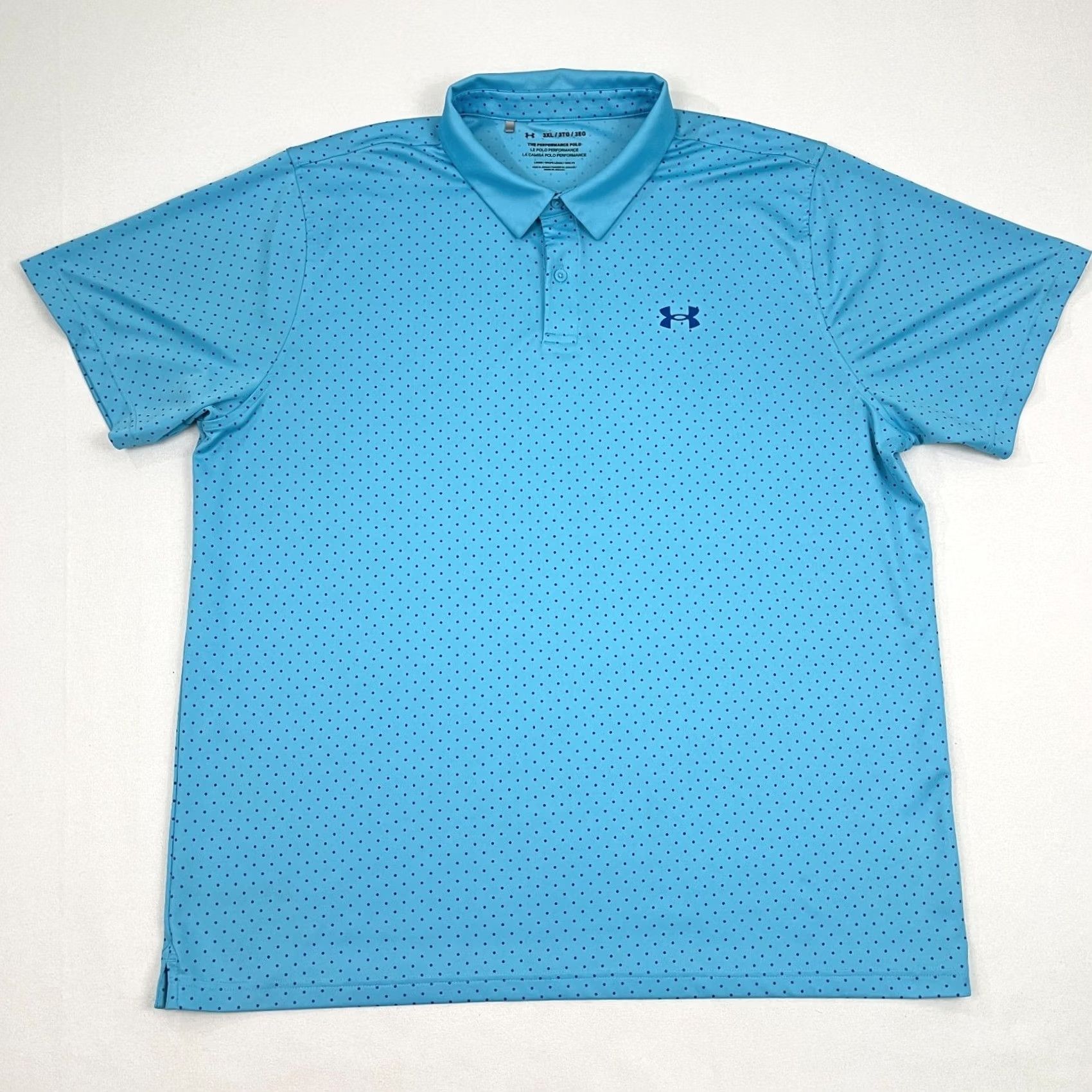 Under Armour VINTAGE Under Armour Polo Shirt Mens 3XL XXXL Blue Polka Dot Active Golf S/S Size US XXL / EU 58 / 5 - 3 Thumbnail