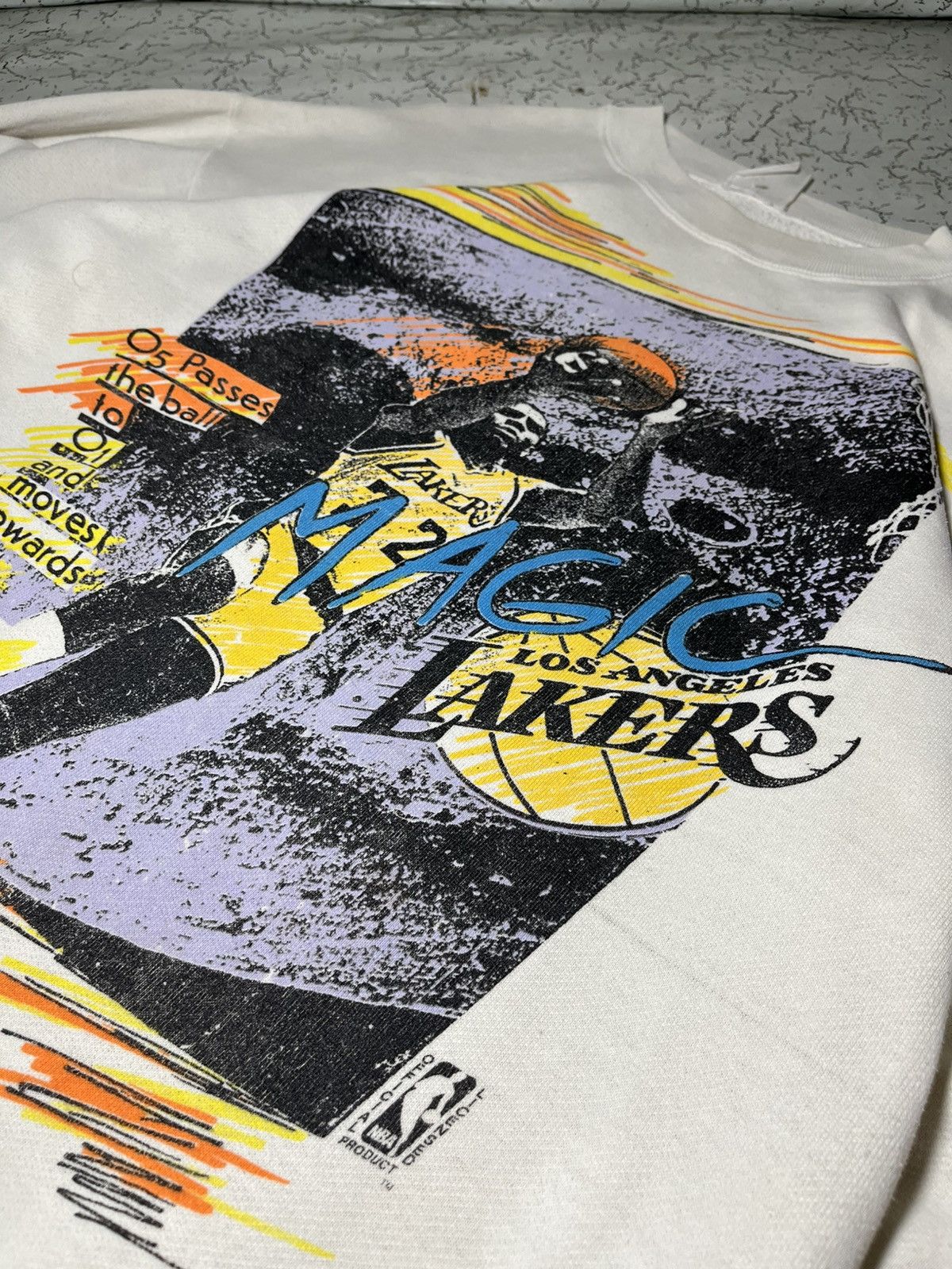 Vintage 80’s/90’s Magic Johnson Mega print Pullover Size US L / EU 52-54 / 3 - 4 Thumbnail