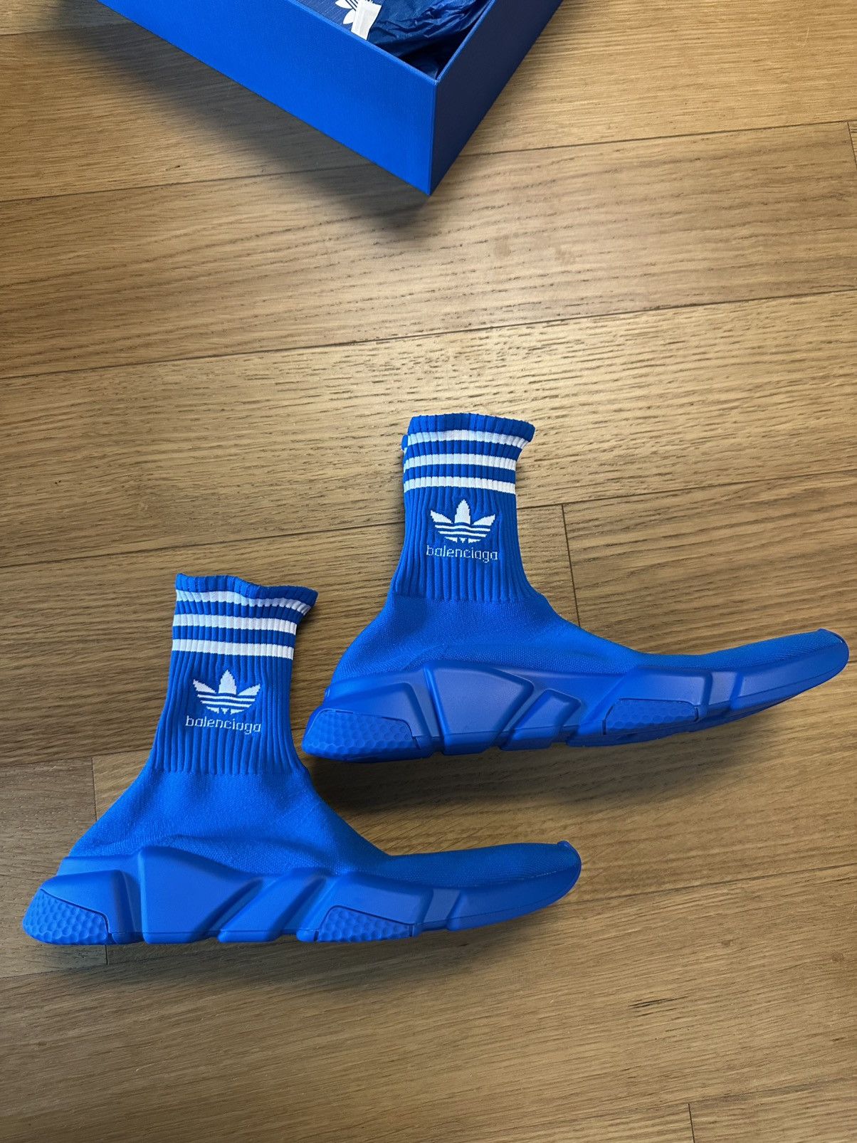 Adidas × Balenciaga ADIDAS × BALENCIAGA SPEED LT / SPEED SNEAKERS IN BLUE Size US 9 / EU 42 - 1 Thumbnail