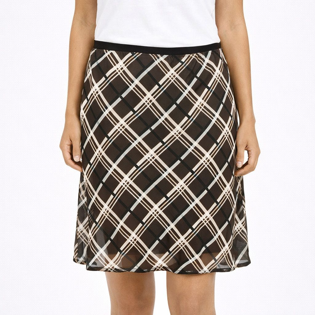 Anthropologie Plaid Chiffon Skirt Fall Gift Party School Spring Work Size 34" / US 12 / IT 48 - 1 Thumbnail