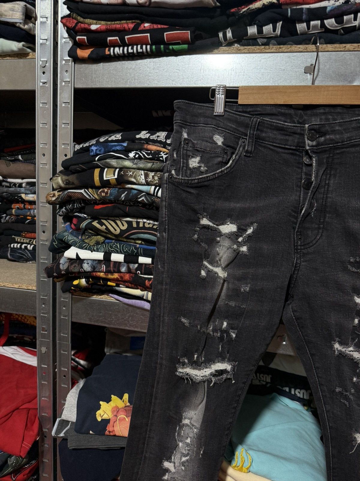 Dsquared2 Rare Luxury Dsquared2 Distressed Denim Gray Jeans Y2K Hype Size US 34 / EU 50 - 3 Thumbnail