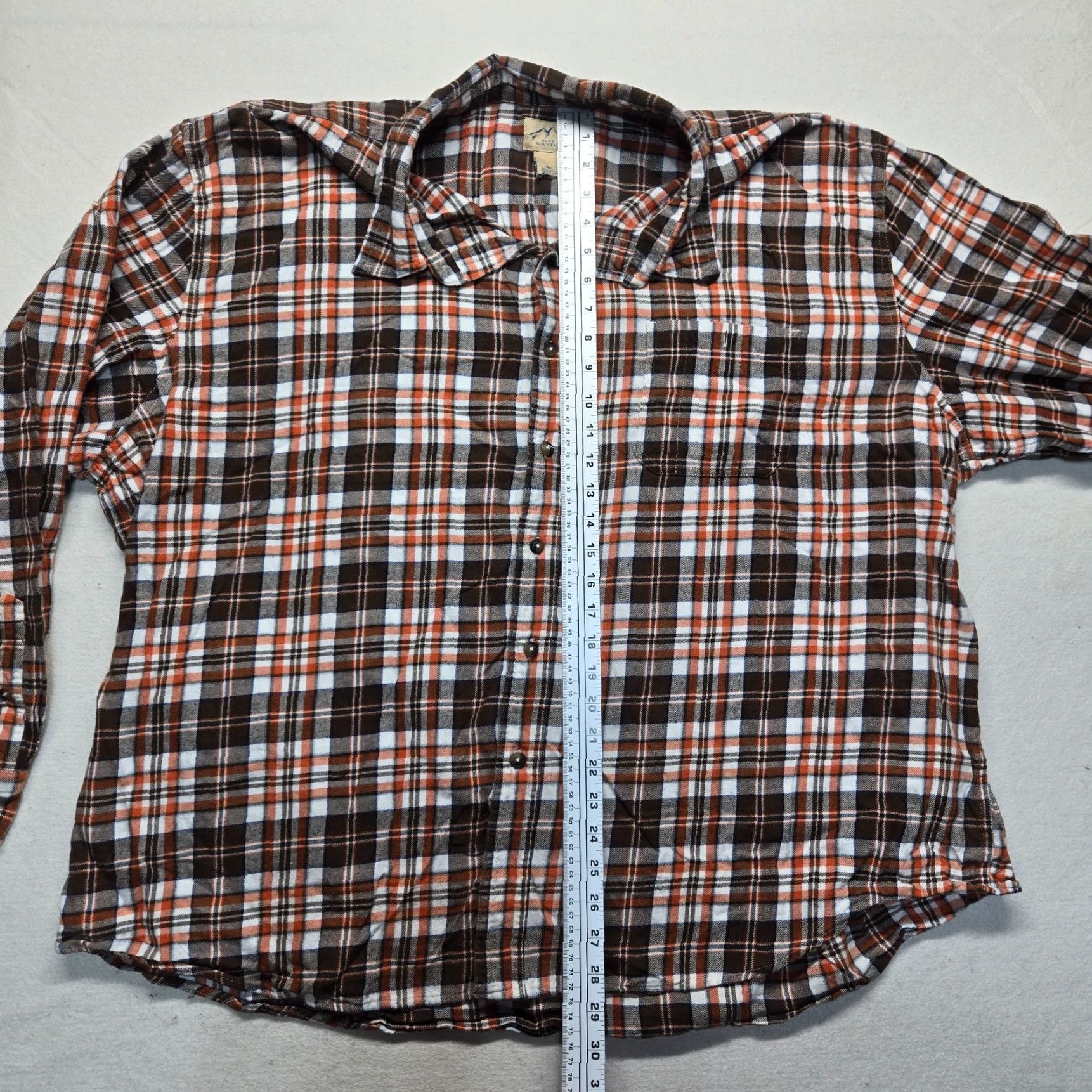 The Mountain Blue Mountain Shirt Men's 4XL Multicolor Plaid Flannel Long Sleeve Button-Up Pocket Blue Mountain Shirt Size US XXL / EU 58 / 5 - 5 Thumbnail